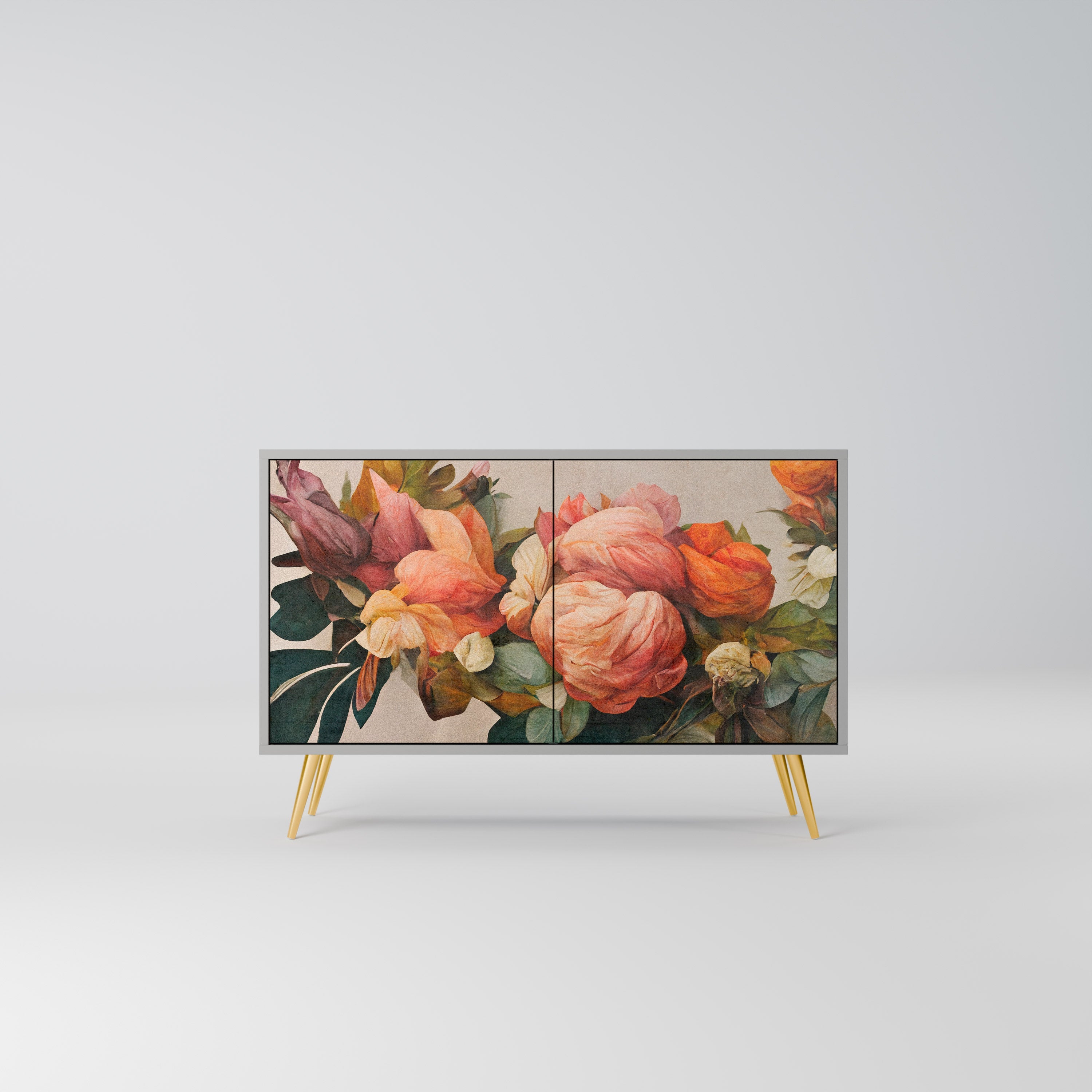 Buffet 2 portes STYLISH BEAUTY en finition grise