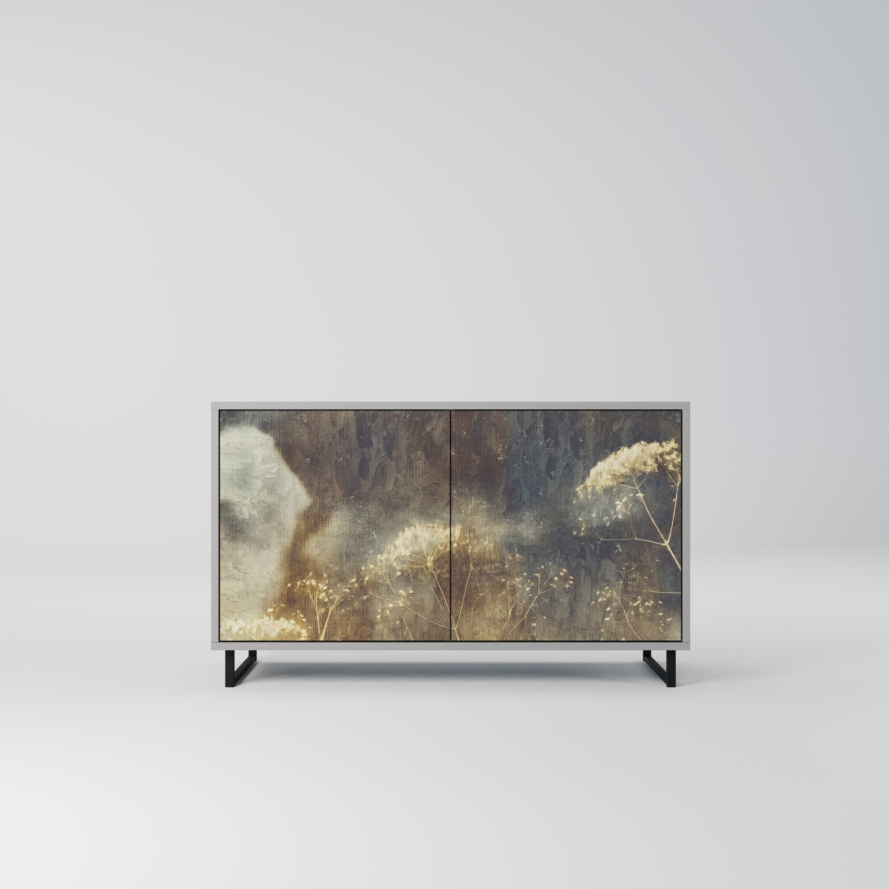 Buffet 2 portes GENTLE POWER en finition grise