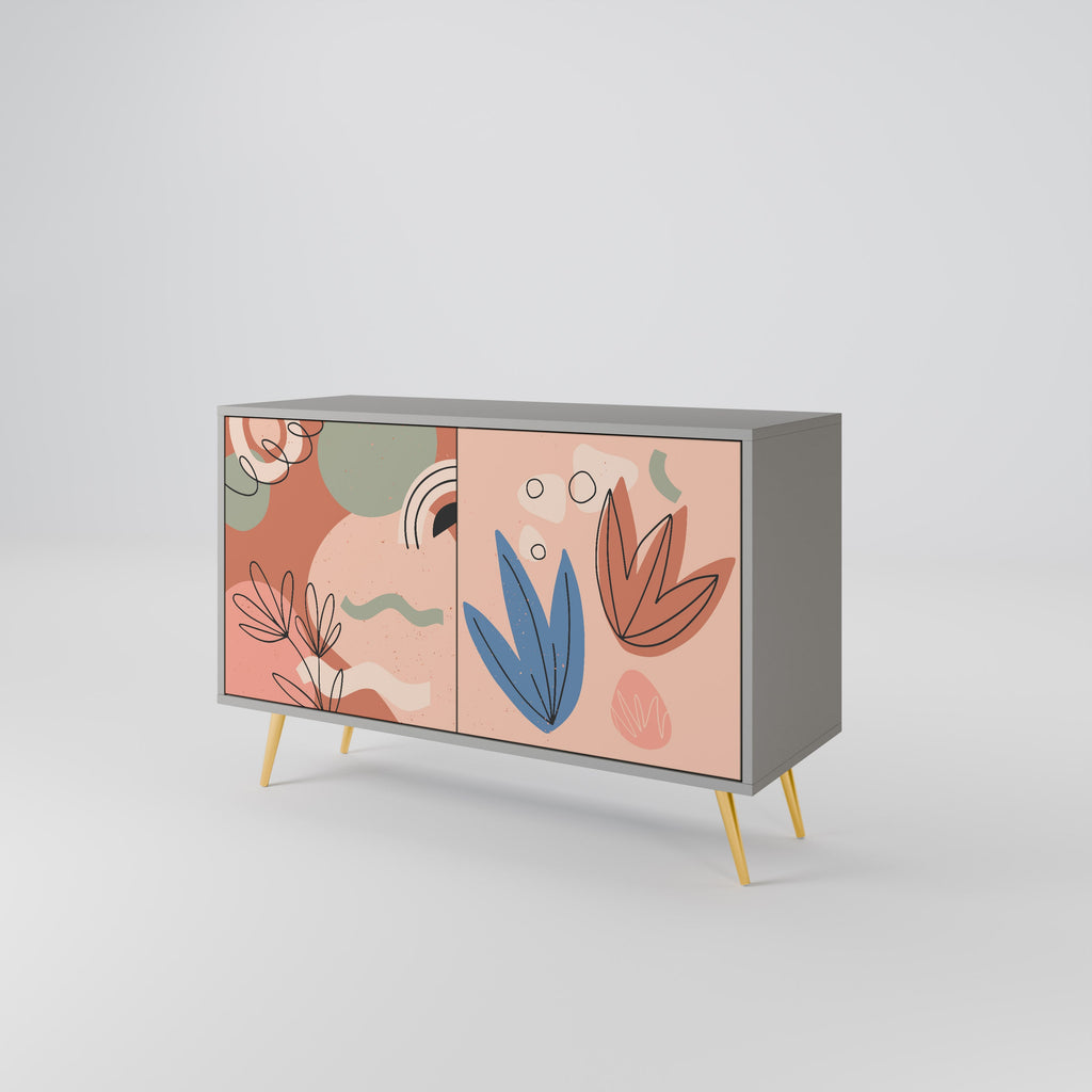 Buffet 2 portes PASTEL DESTINY, finition grise