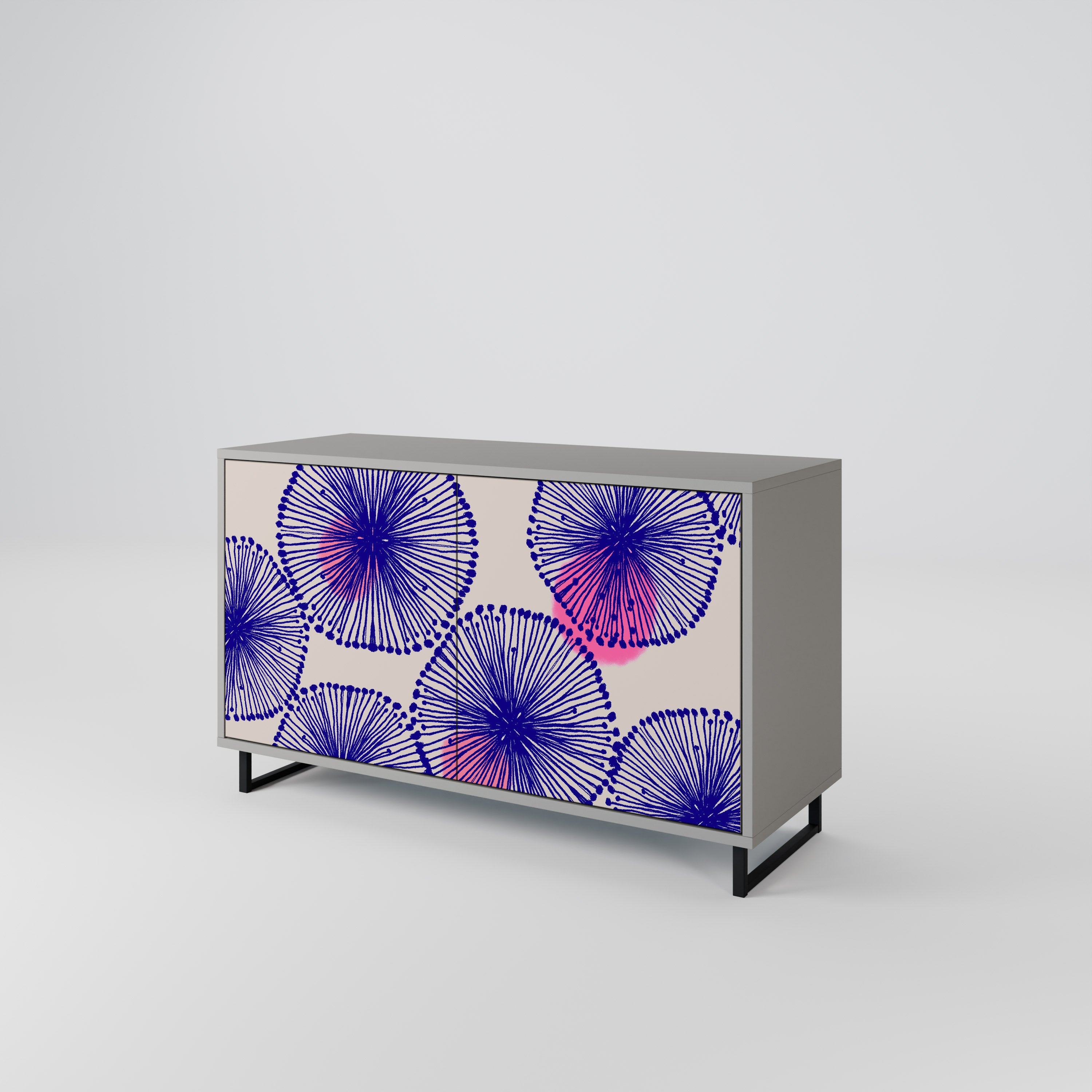 Buffet 2 portes MAGIC NATURE finition grise