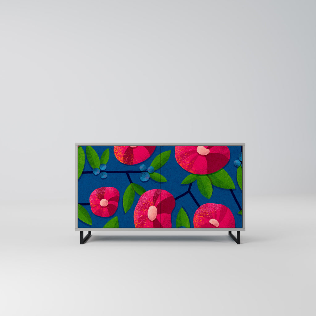 Buffet 2 portes SPRING THOUGHTS en finition grise