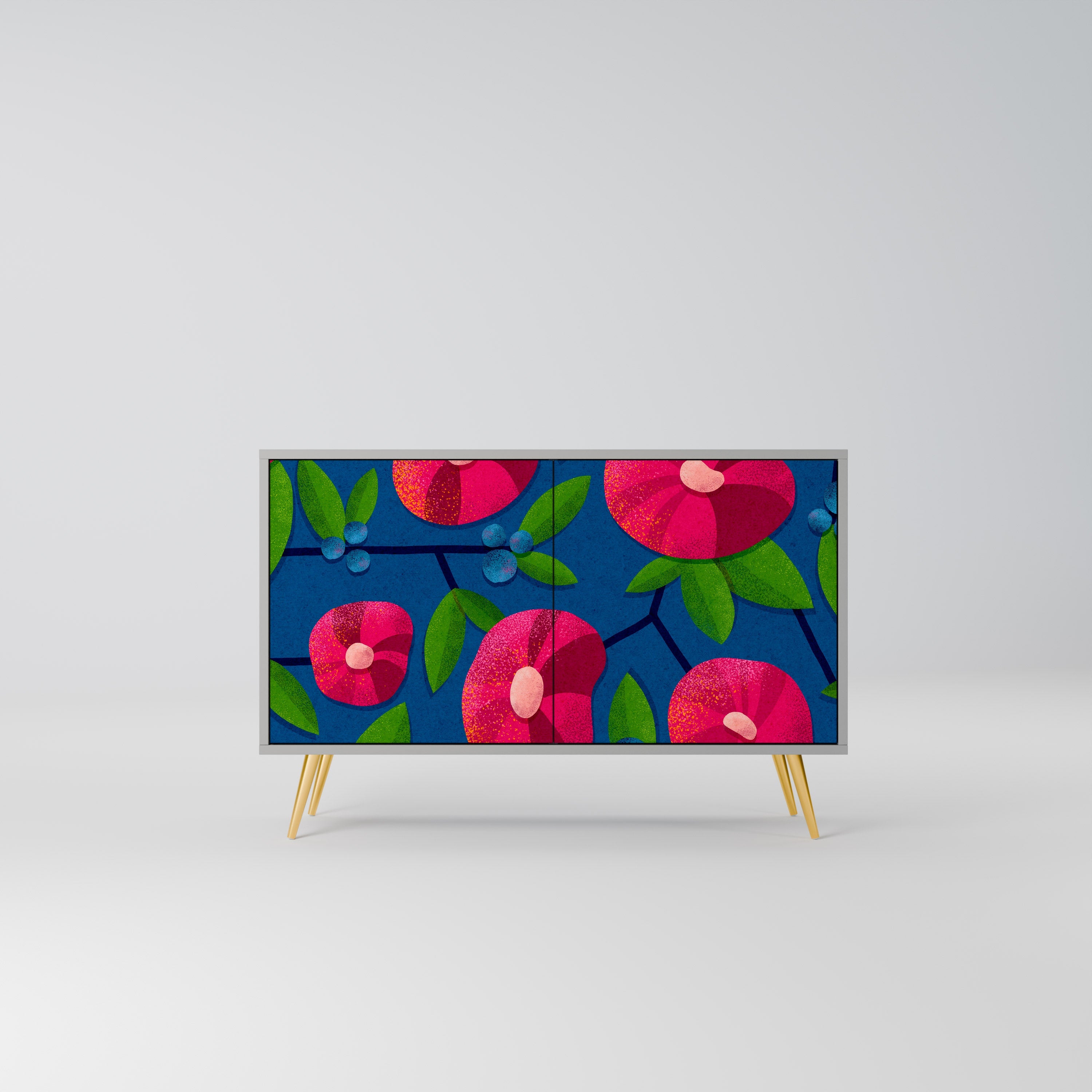 Buffet 2 portes SPRING THOUGHTS en finition grise