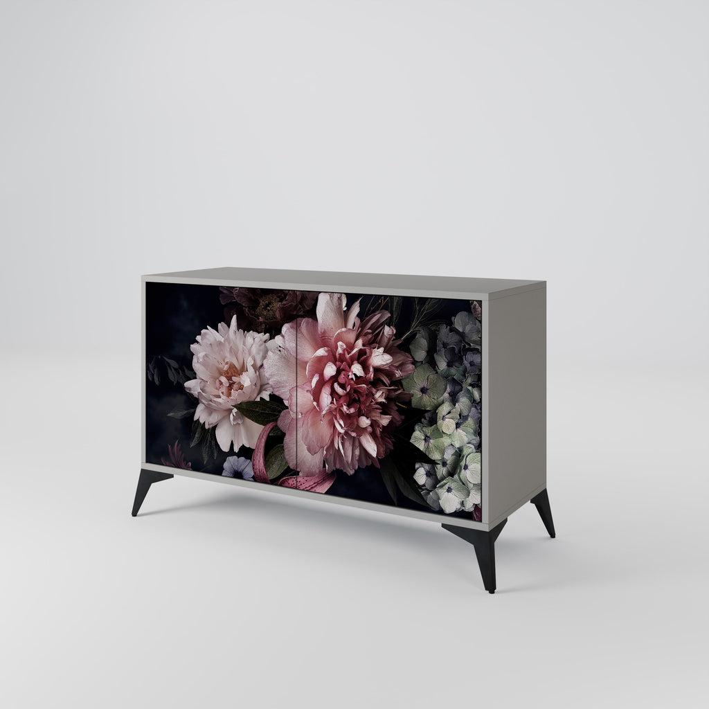 Buffet 2 portes PURE BLOSSOM finition grise