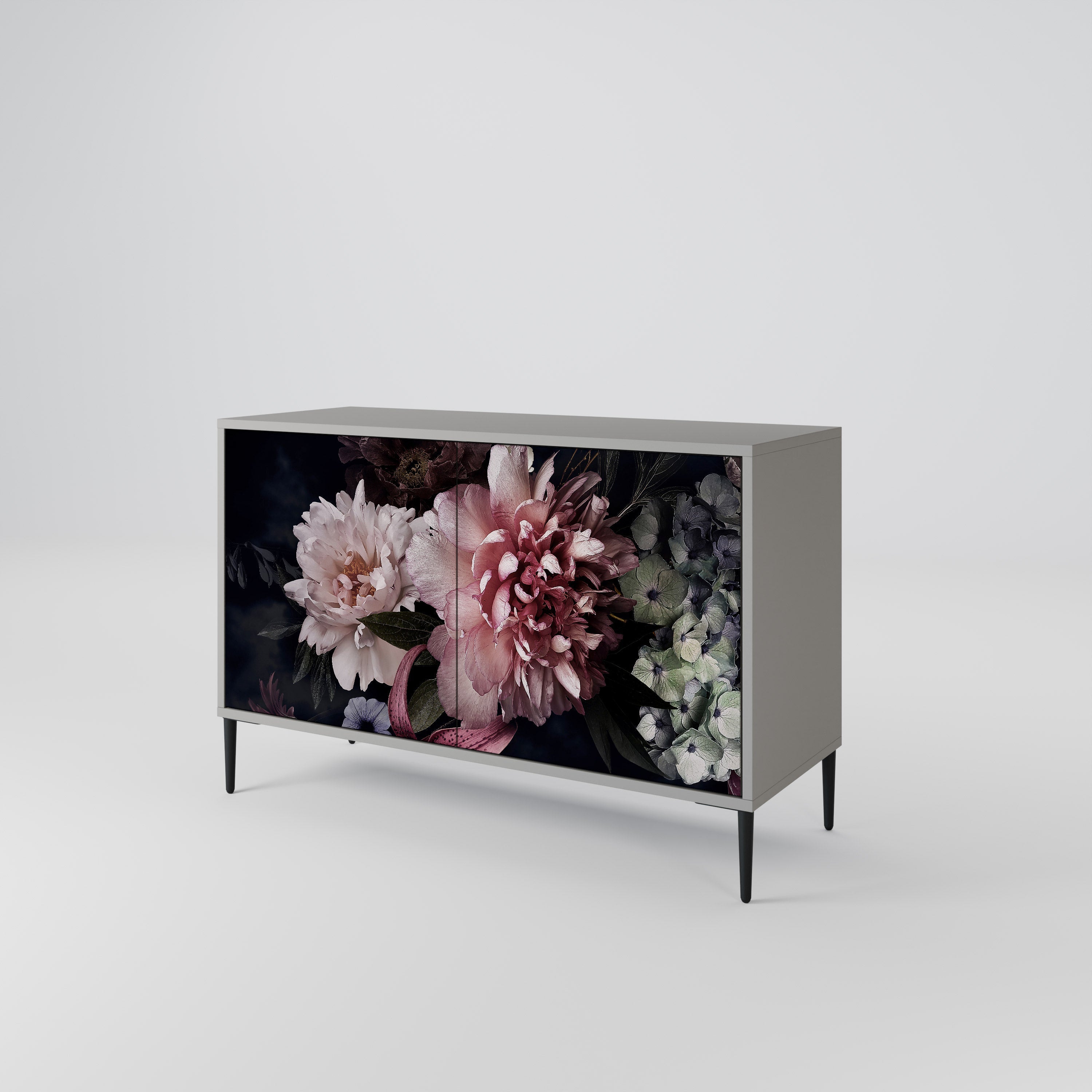 Buffet 2 portes PURE BLOSSOM finition grise