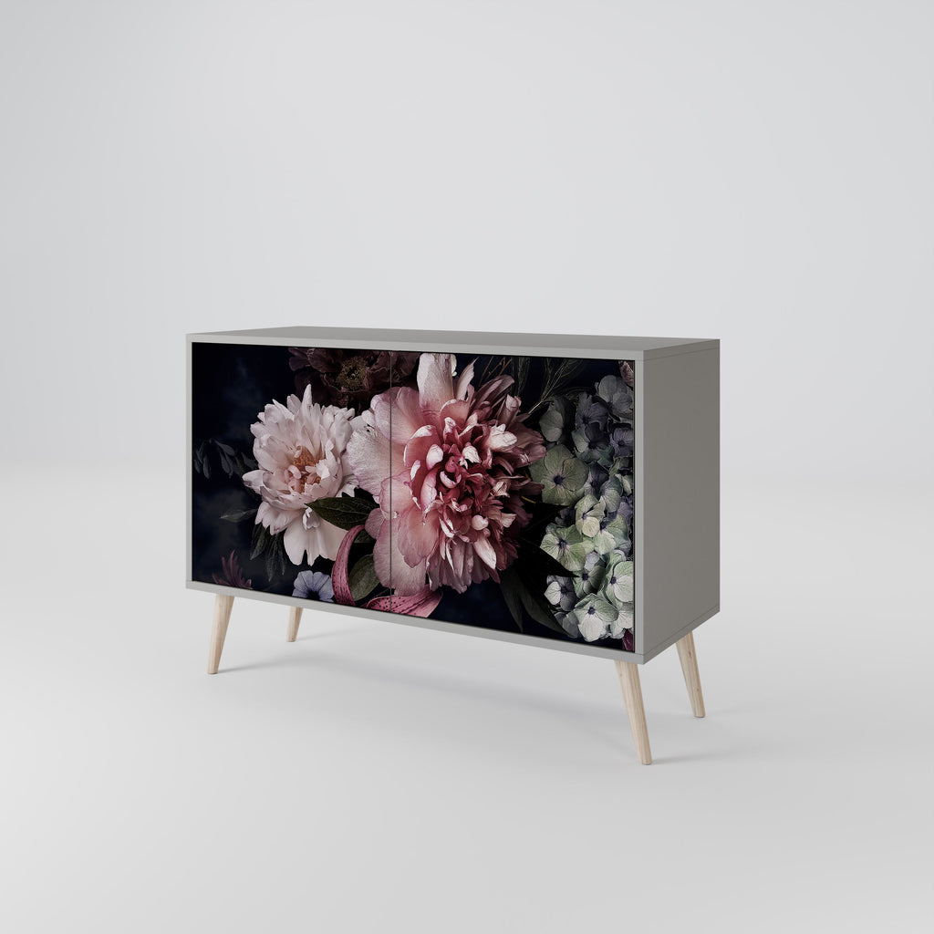 Buffet 2 portes PURE BLOSSOM finition grise