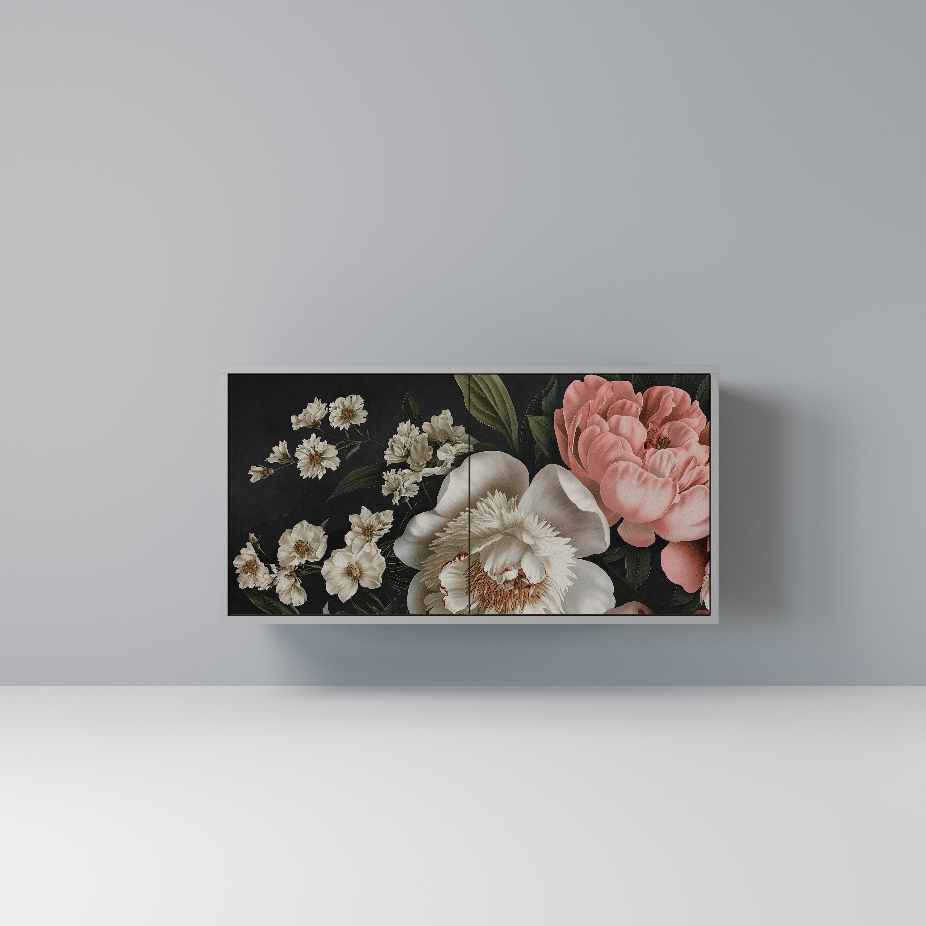 Buffet 2 portes LUSH ELEGANCE en finition grise