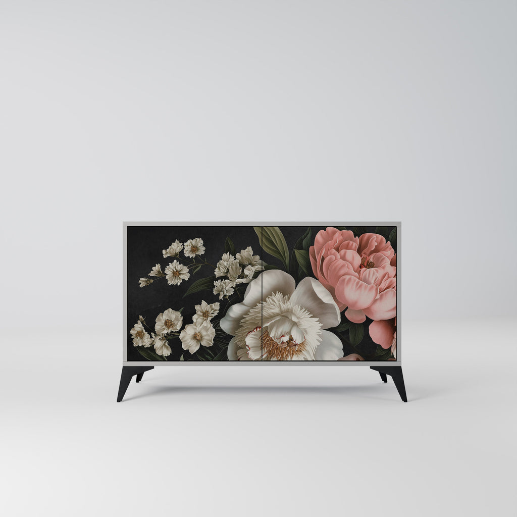 Buffet 2 portes LUSH ELEGANCE en finition grise