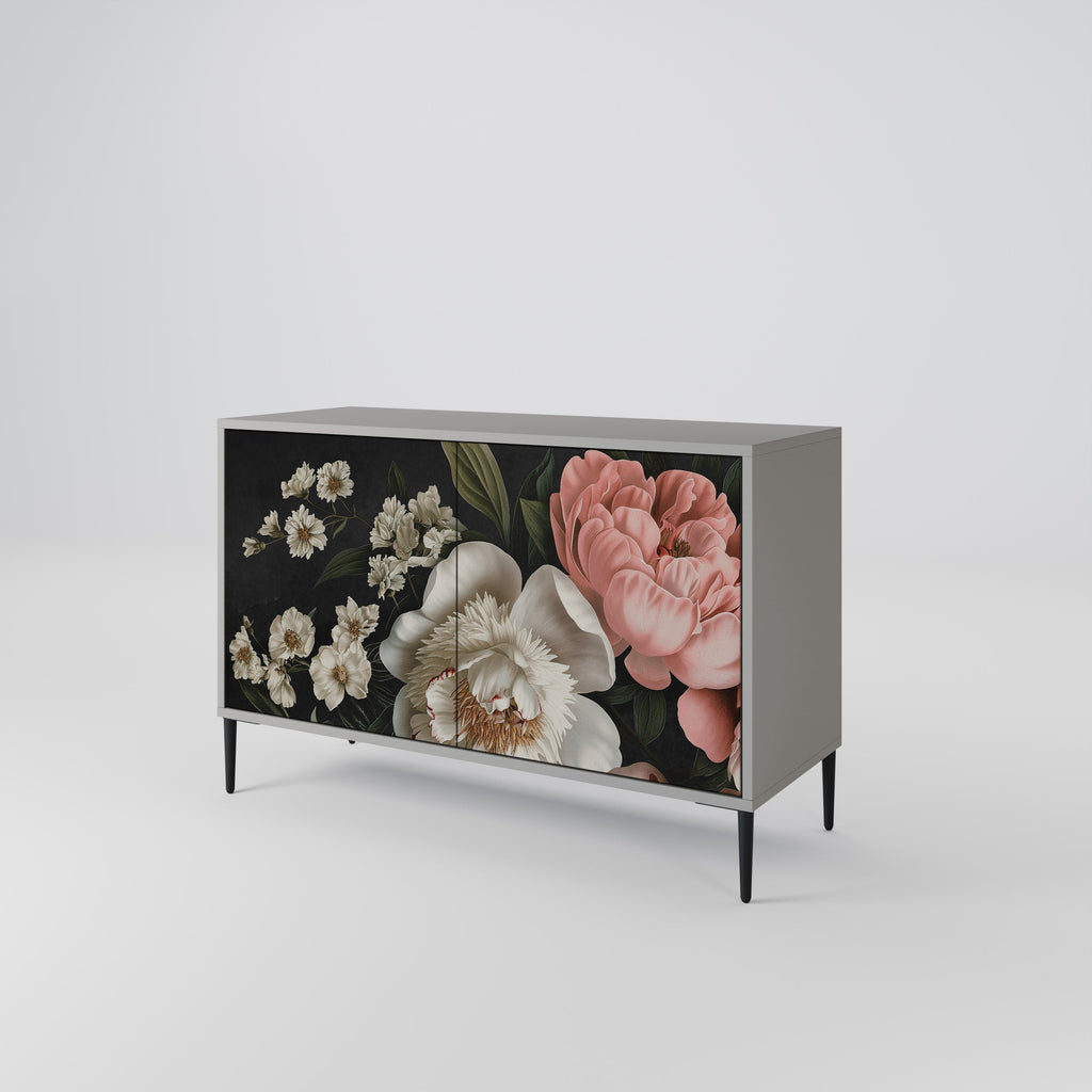 Buffet 2 portes LUSH ELEGANCE en finition grise