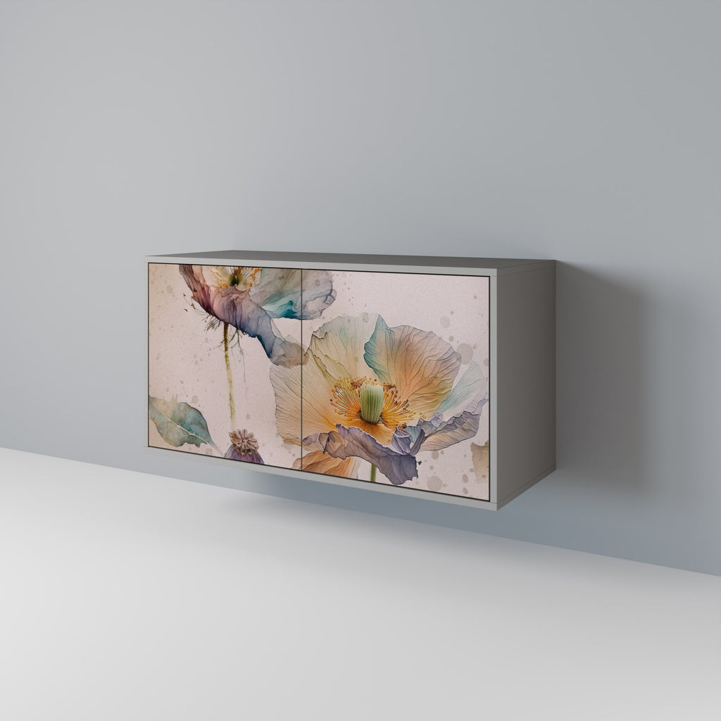 SOFTEN POPPY 2-Door Sideboard in Grey Finish