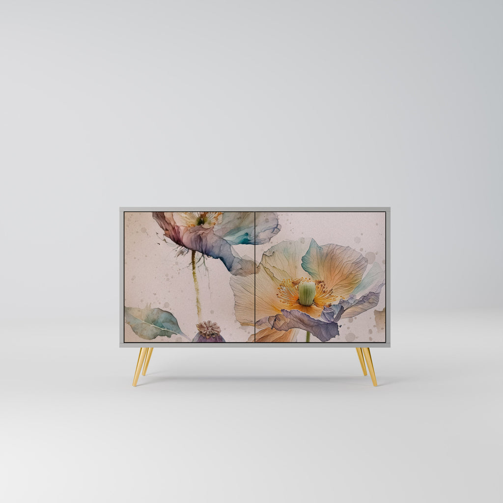 SOFTEN POPPY 2-Door Sideboard in Grey Finish