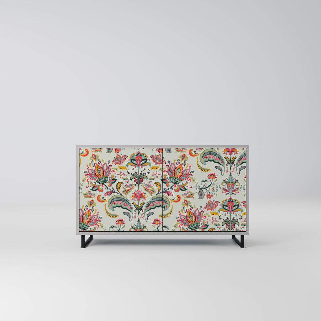 Buffet 2 portes ORGANIC FOLKLORE finition grise