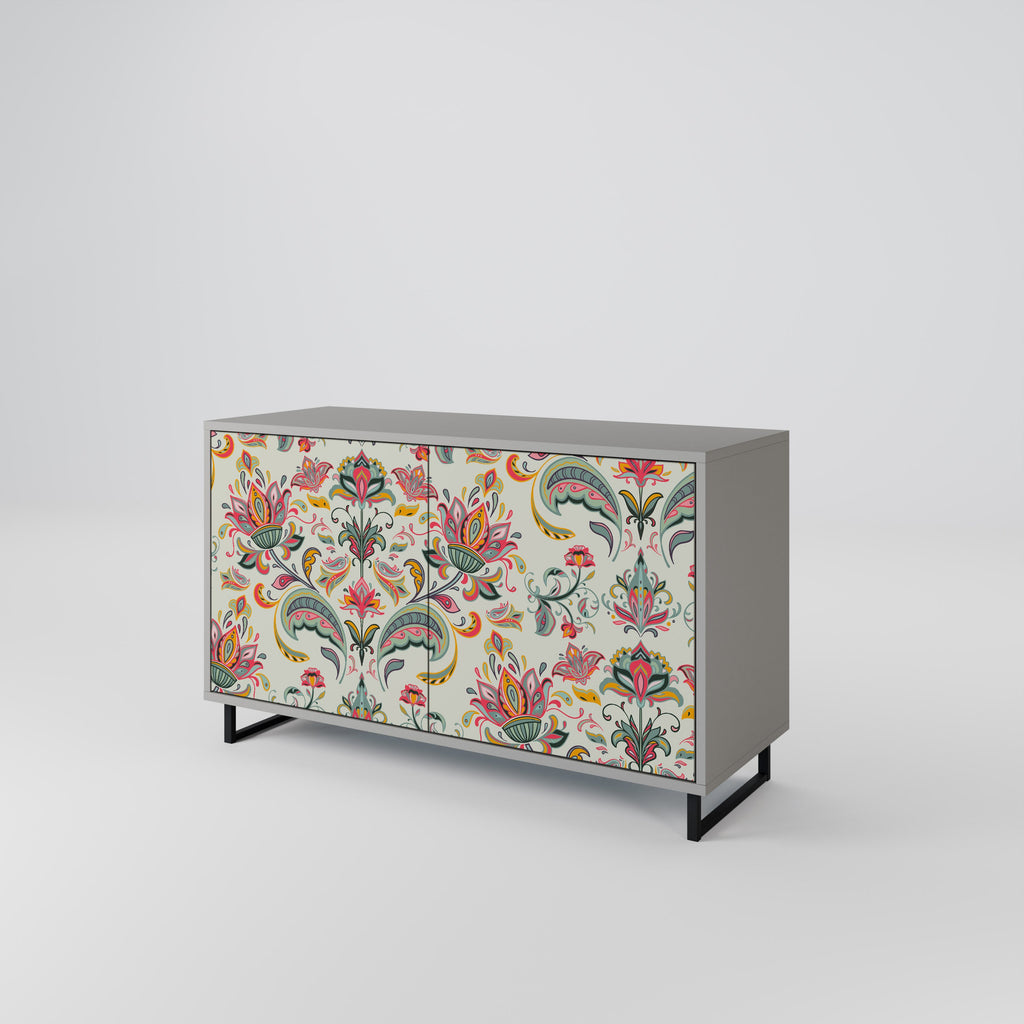 Buffet 2 portes ORGANIC FOLKLORE finition grise