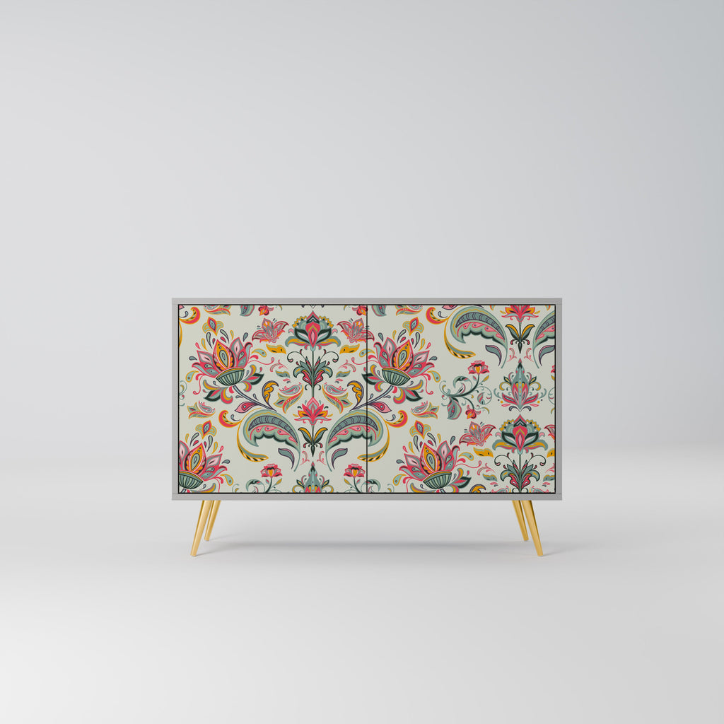 Buffet 2 portes ORGANIC FOLKLORE finition grise