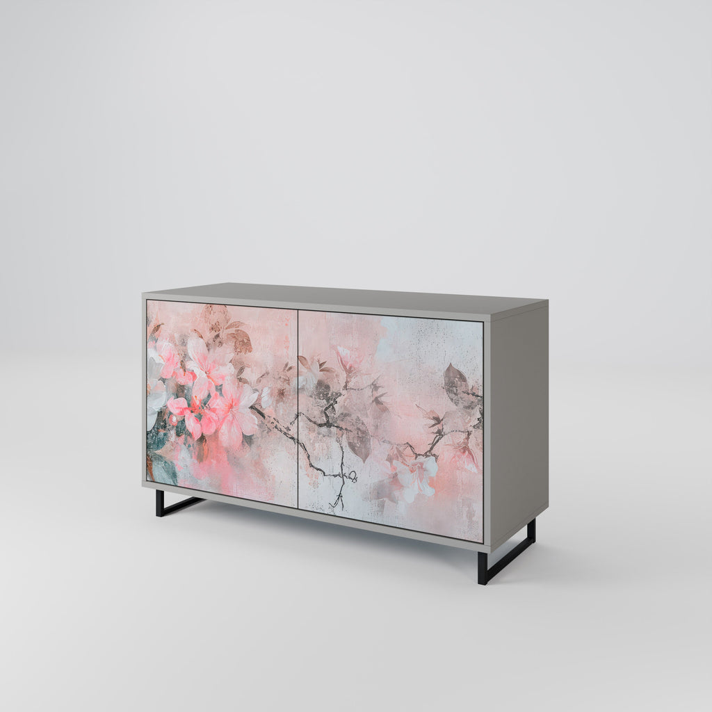 CHERRY BLOSSOM 2-Door Sideboard in Grey Finish