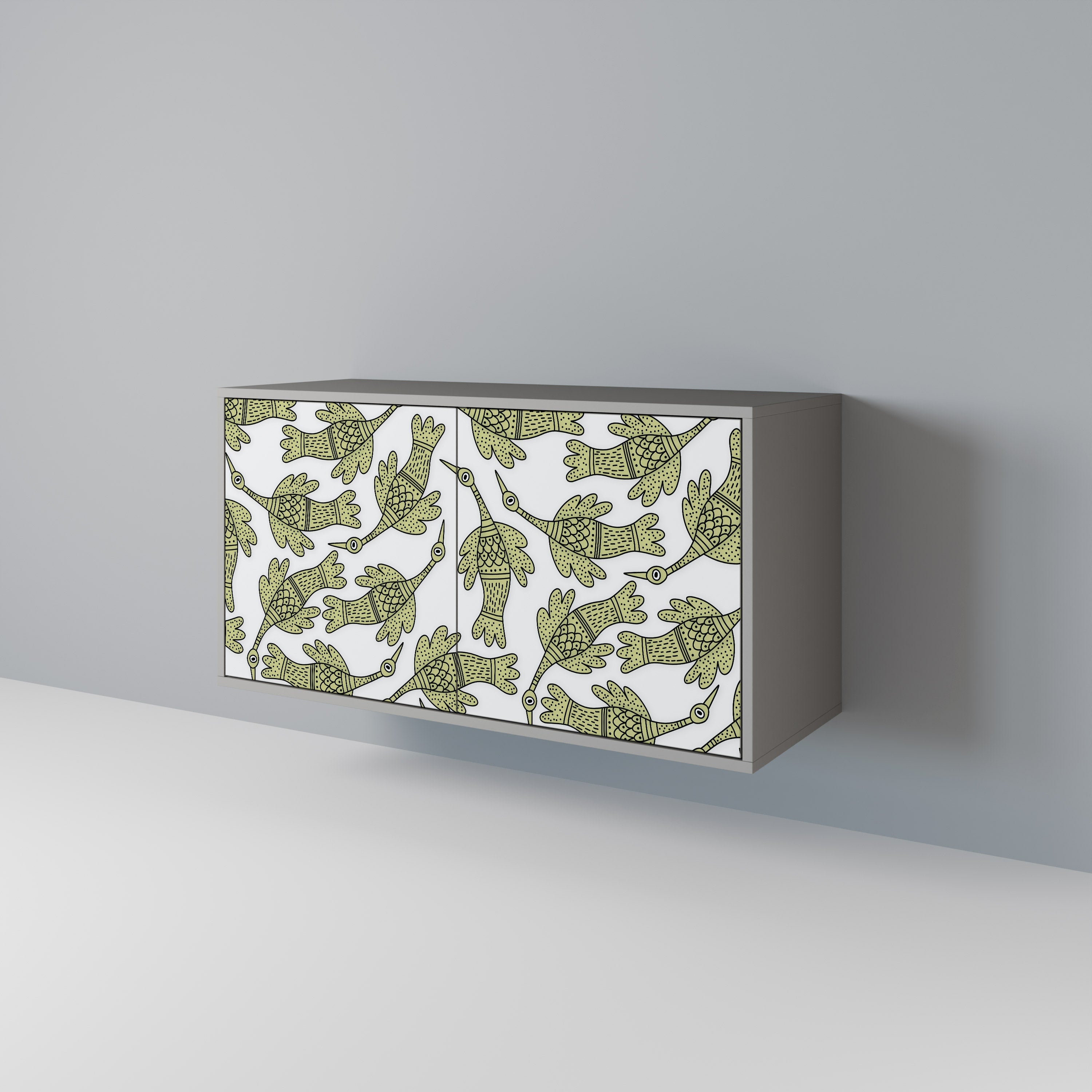 Buffet SEEDLING SONGBIRD à 2 portes, finition grise