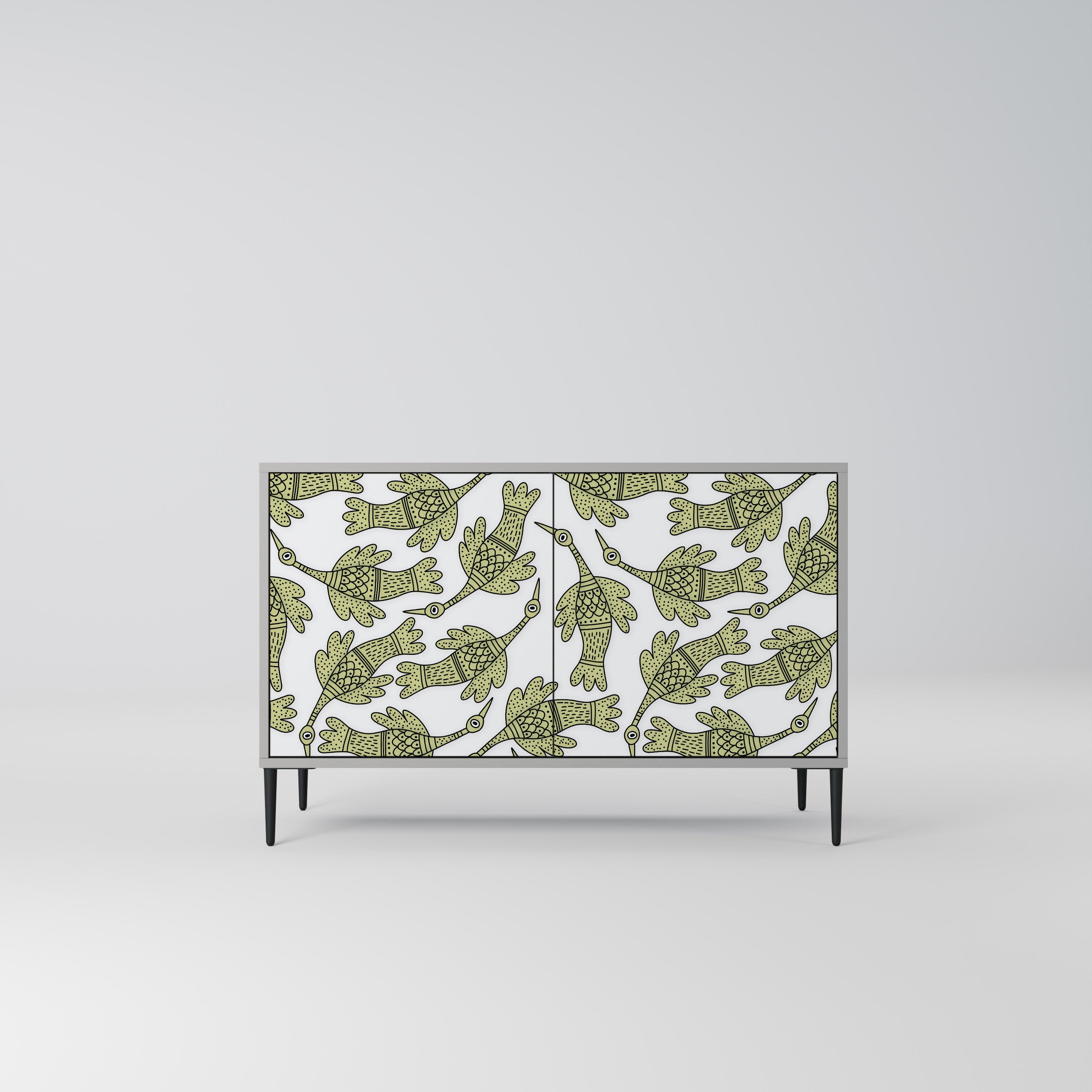 Buffet SEEDLING SONGBIRD à 2 portes, finition grise