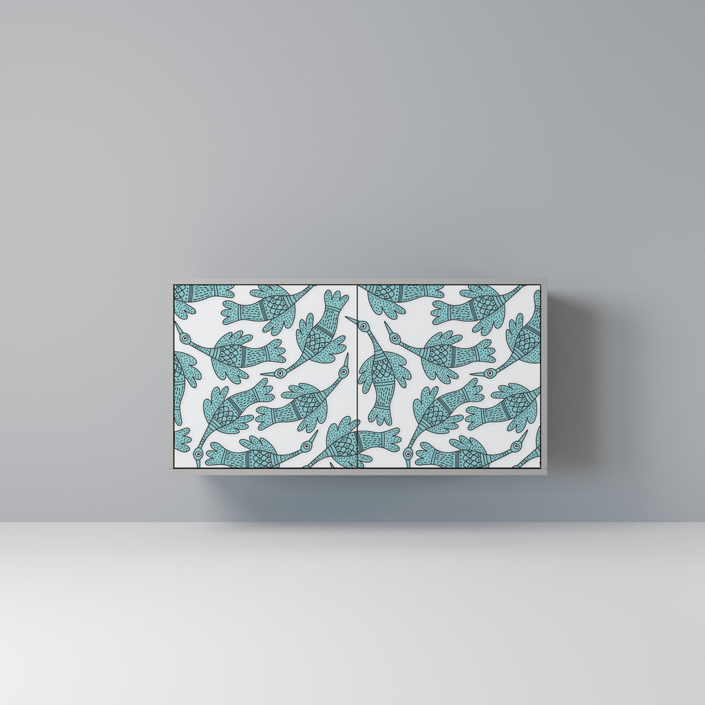 Buffet 2 portes WATERSPOUT SONGIBIRD, finition grise