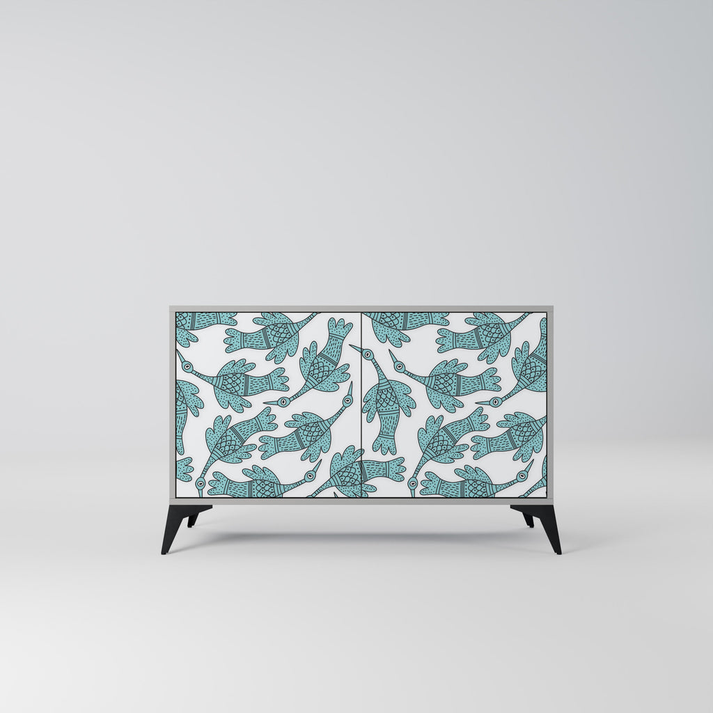 Buffet 2 portes WATERSPOUT SONGIBIRD, finition grise