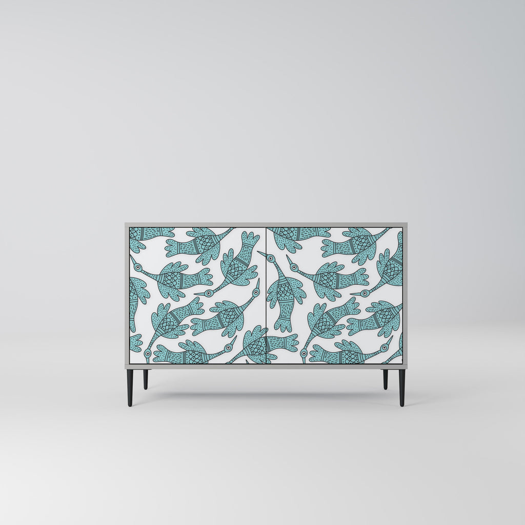 Buffet 2 portes WATERSPOUT SONGIBIRD, finition grise