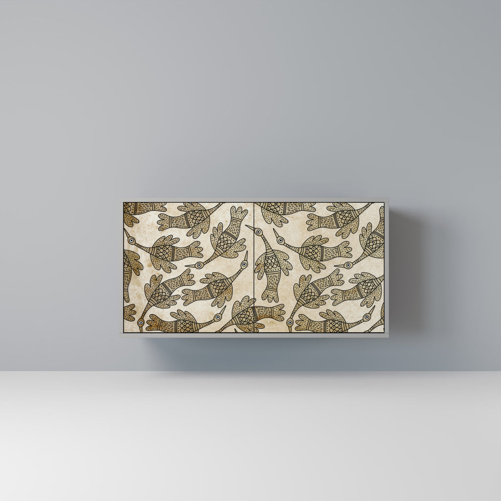 Buffet 2 portes ALMONDINE SONGBIRD, finition grise