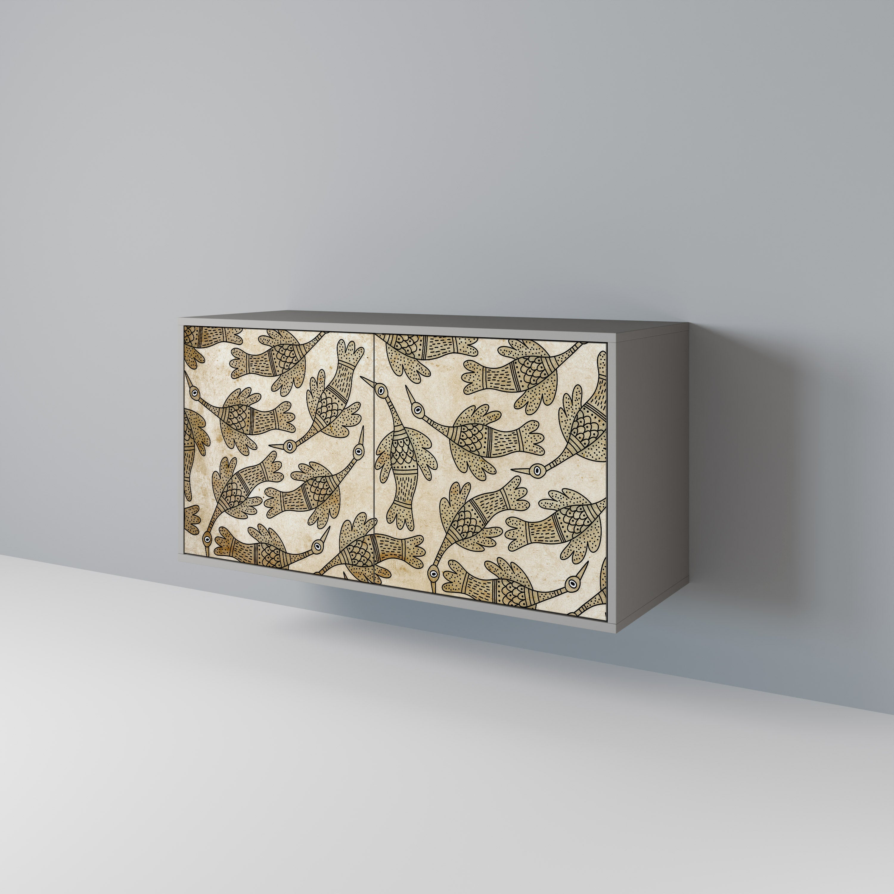 Buffet 2 portes ALMONDINE SONGBIRD, finition grise