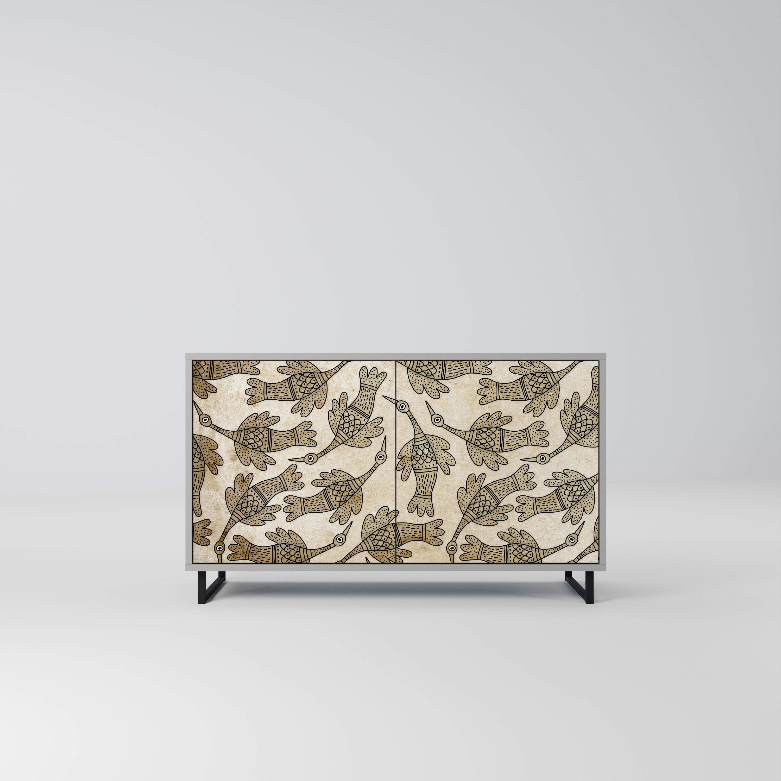 Buffet 2 portes ALMONDINE SONGBIRD, finition grise