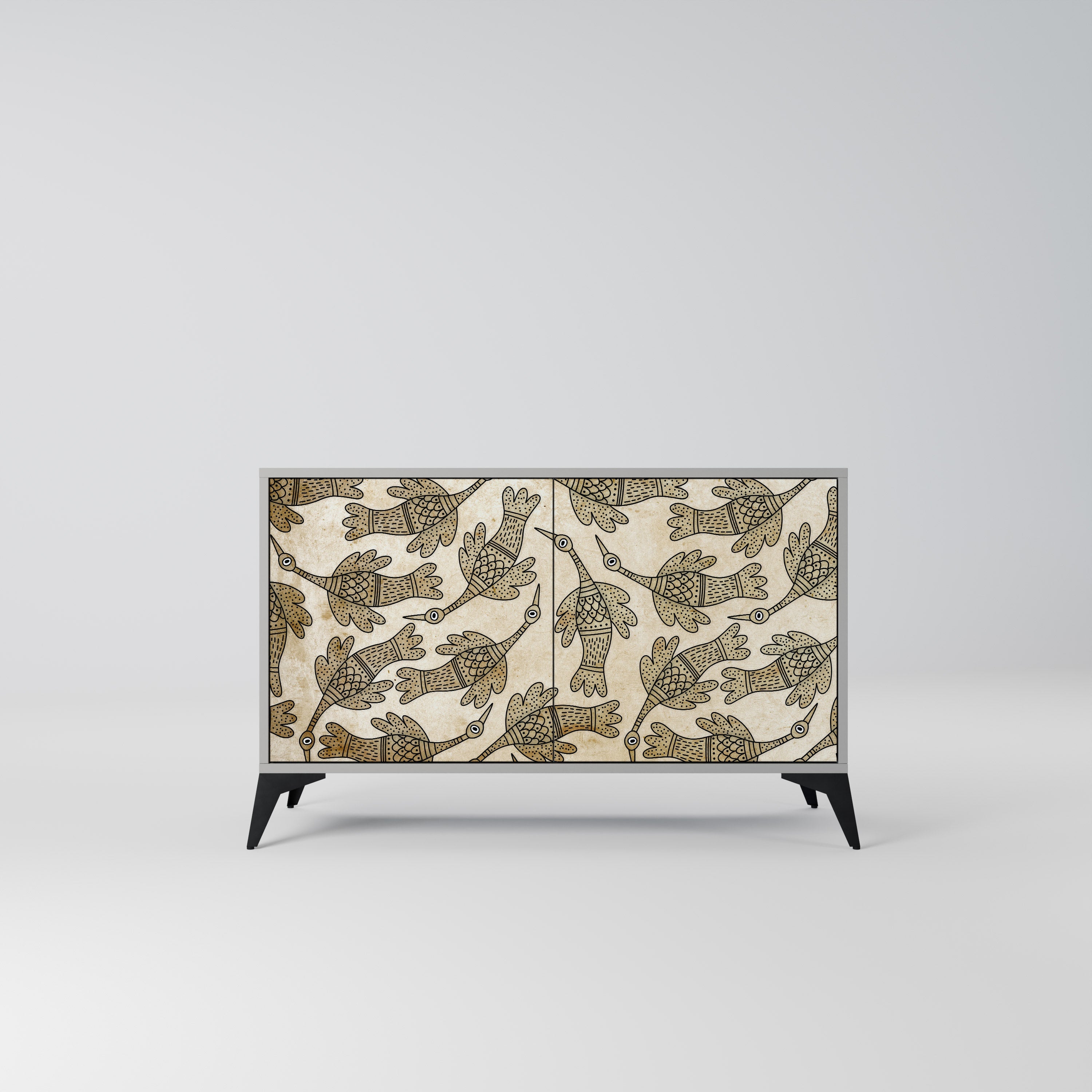 Buffet 2 portes ALMONDINE SONGBIRD, finition grise