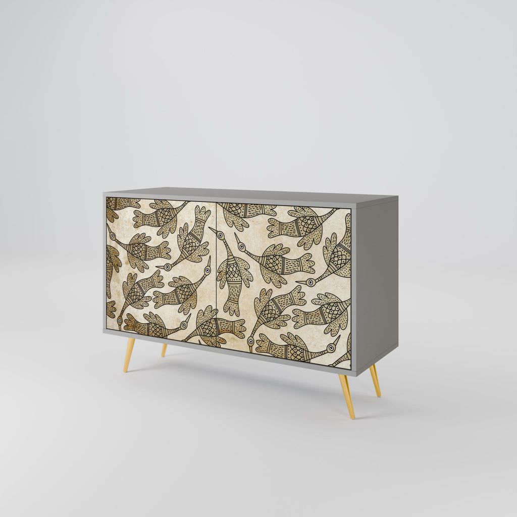 Buffet 2 portes ALMONDINE SONGBIRD, finition grise