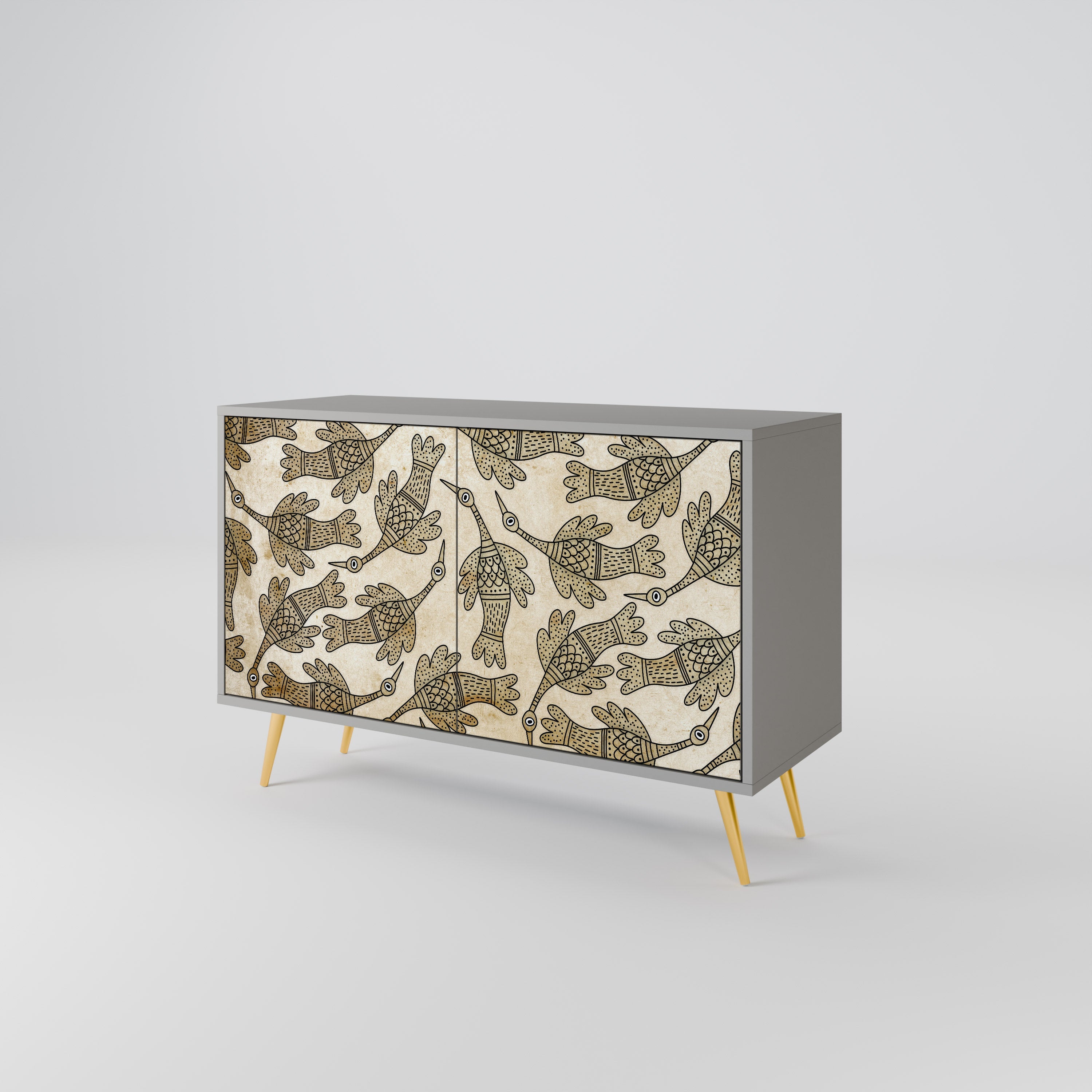 Buffet 2 portes ALMONDINE SONGBIRD, finition grise