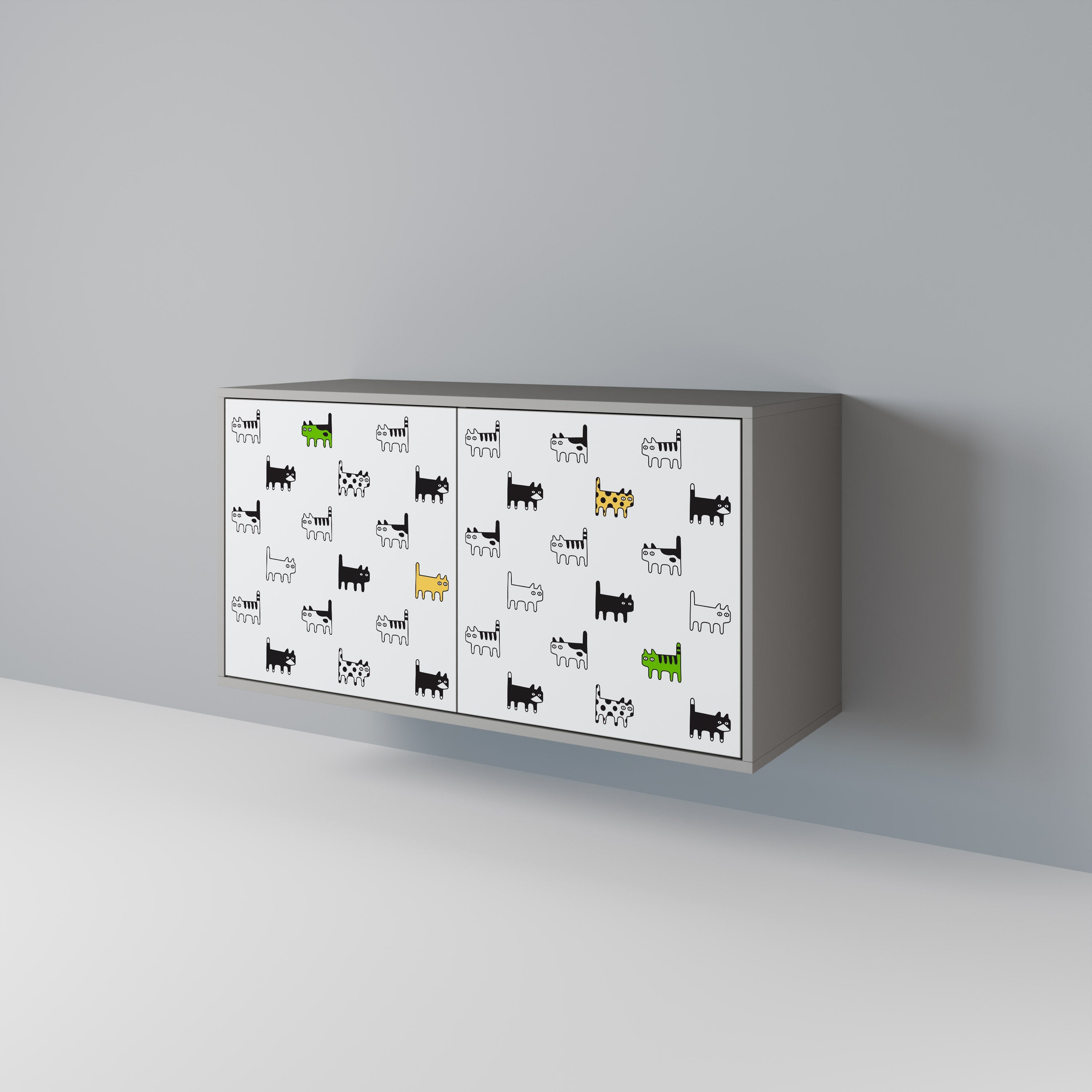 CATS COMPILATION 2-Door Sideboard in Grey Finish