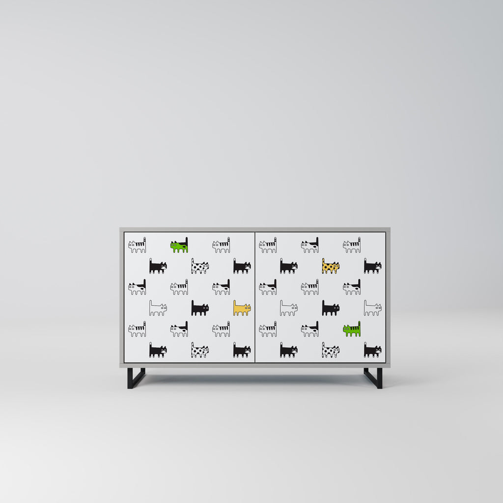 Buffet 2 portes CATS COMPILATION en finition grise