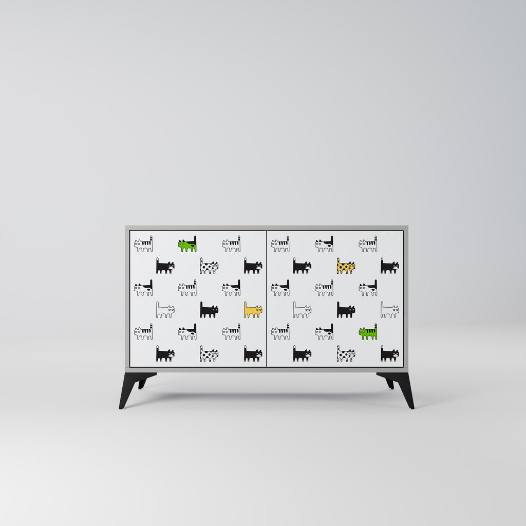 Buffet 2 portes CATS COMPILATION en finition grise