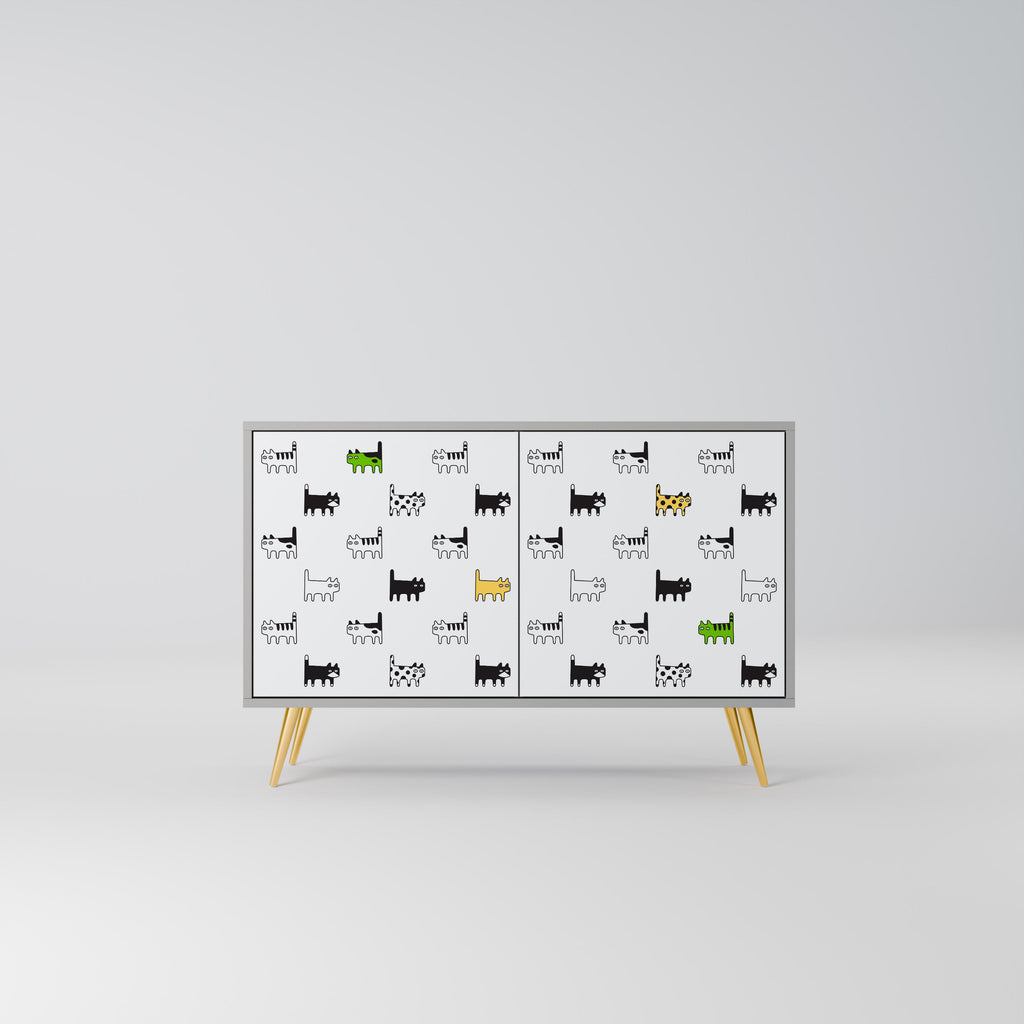 Buffet 2 portes CATS COMPILATION en finition grise