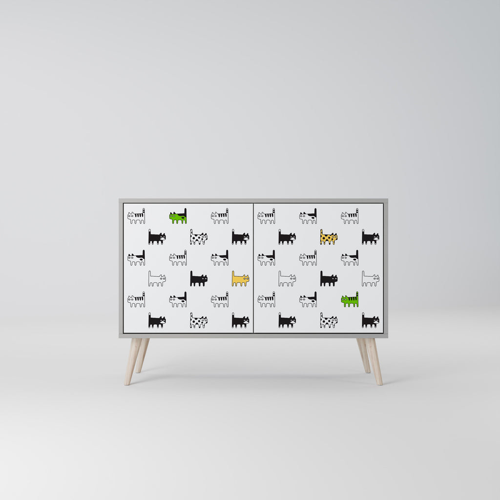 Buffet 2 portes CATS COMPILATION en finition grise