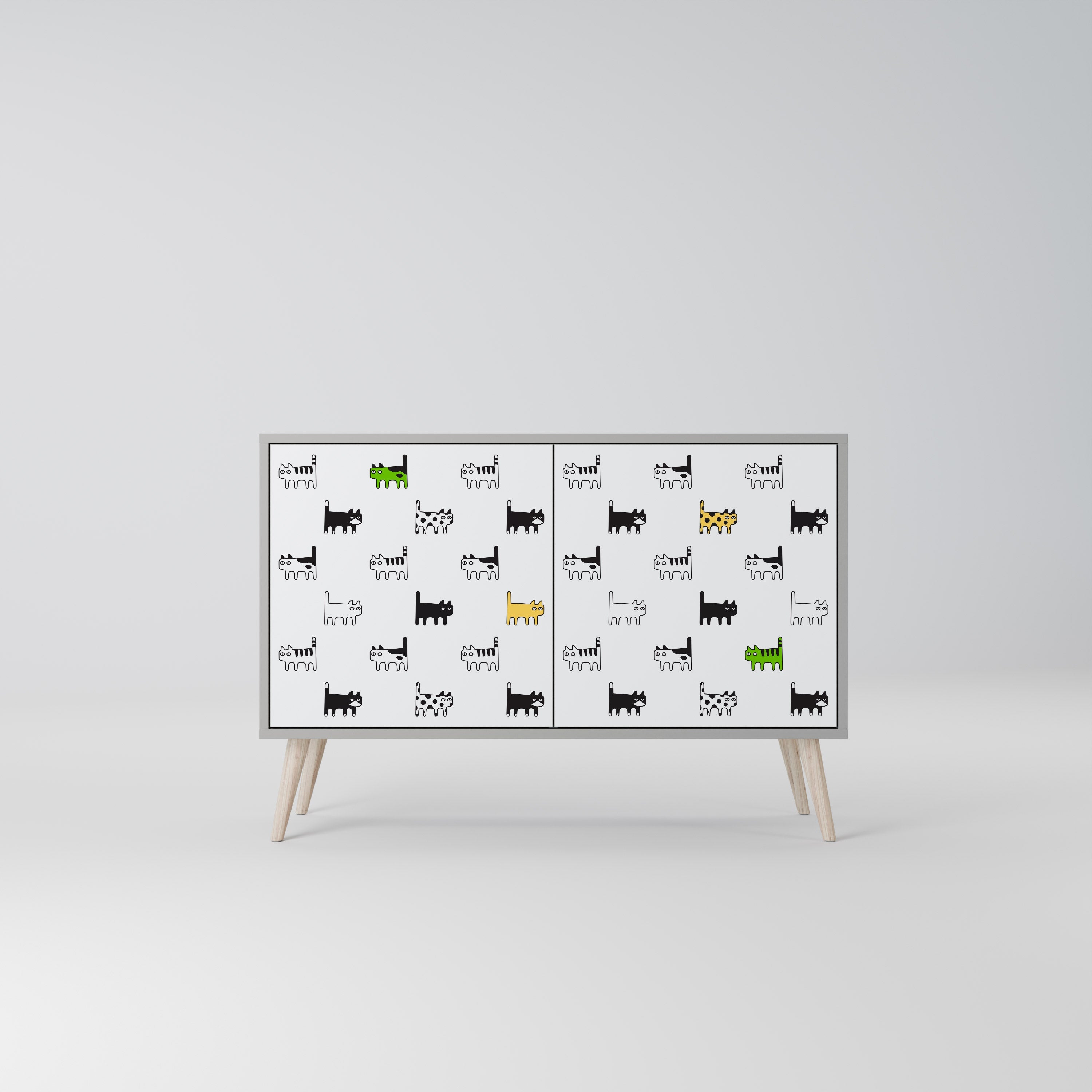 CATS COMPILATION 2-Door Sideboard in Grey Finish