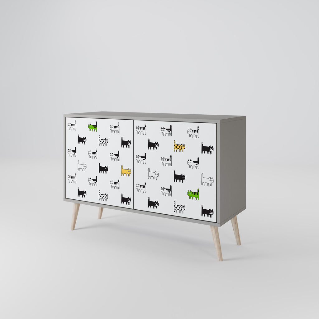 Buffet 2 portes CATS COMPILATION en finition grise