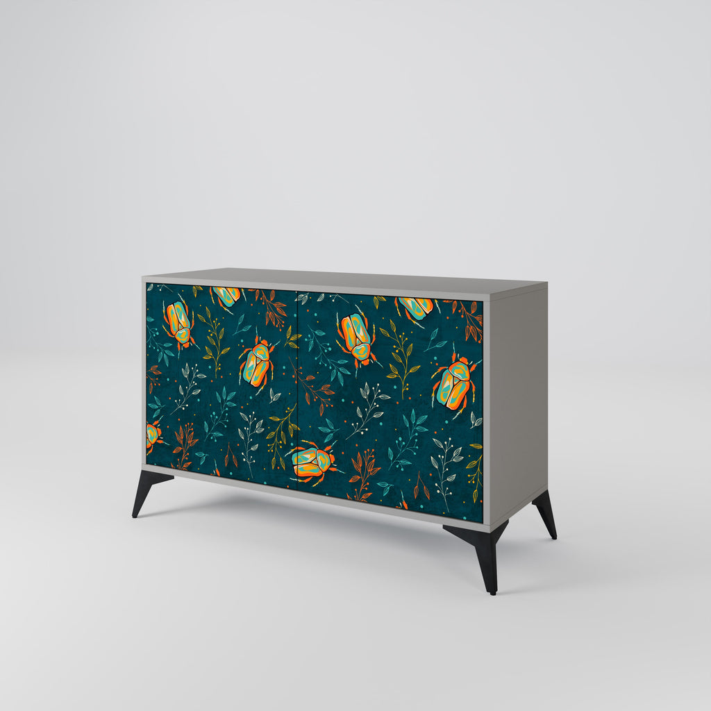 AUTUMN INSECTS 2-Door Sideboard in Grey Finish