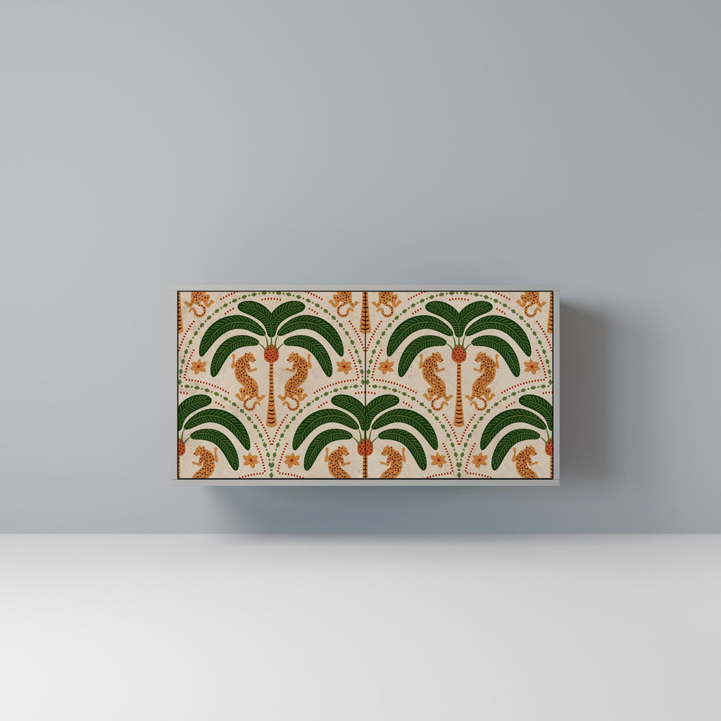 DANCING PREDATORS 2-Door Sideboard in Grey Finish