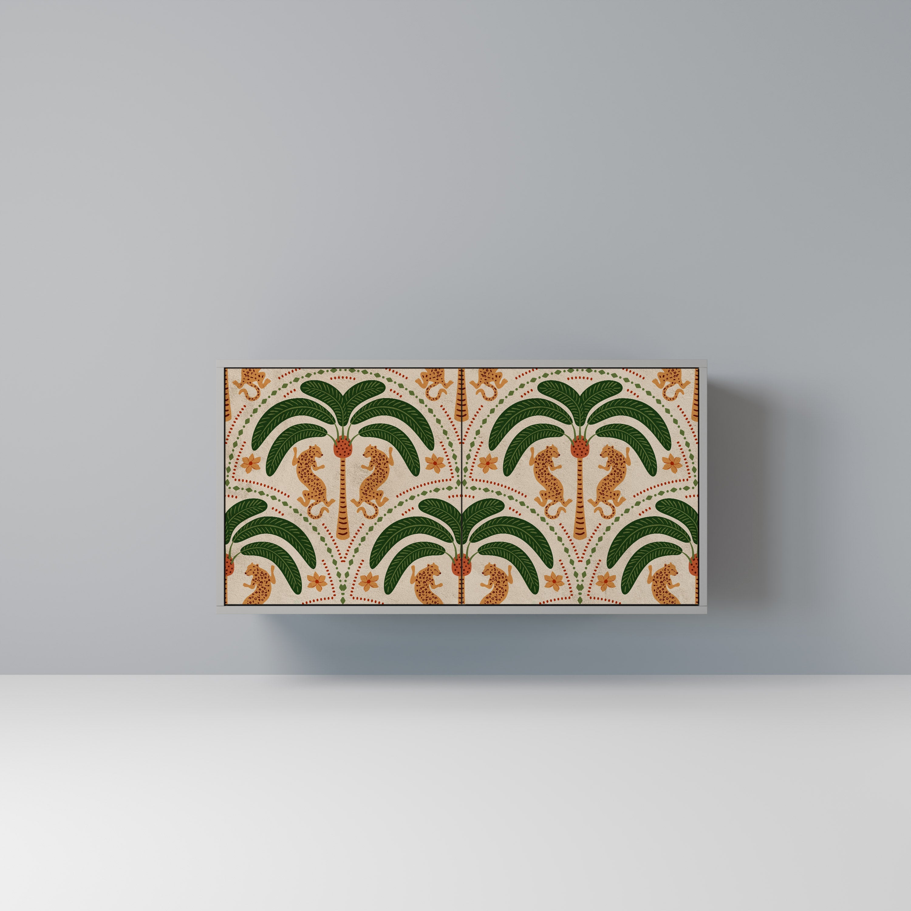 DANCING PREDATORS 2-Door Sideboard in Grey Finish