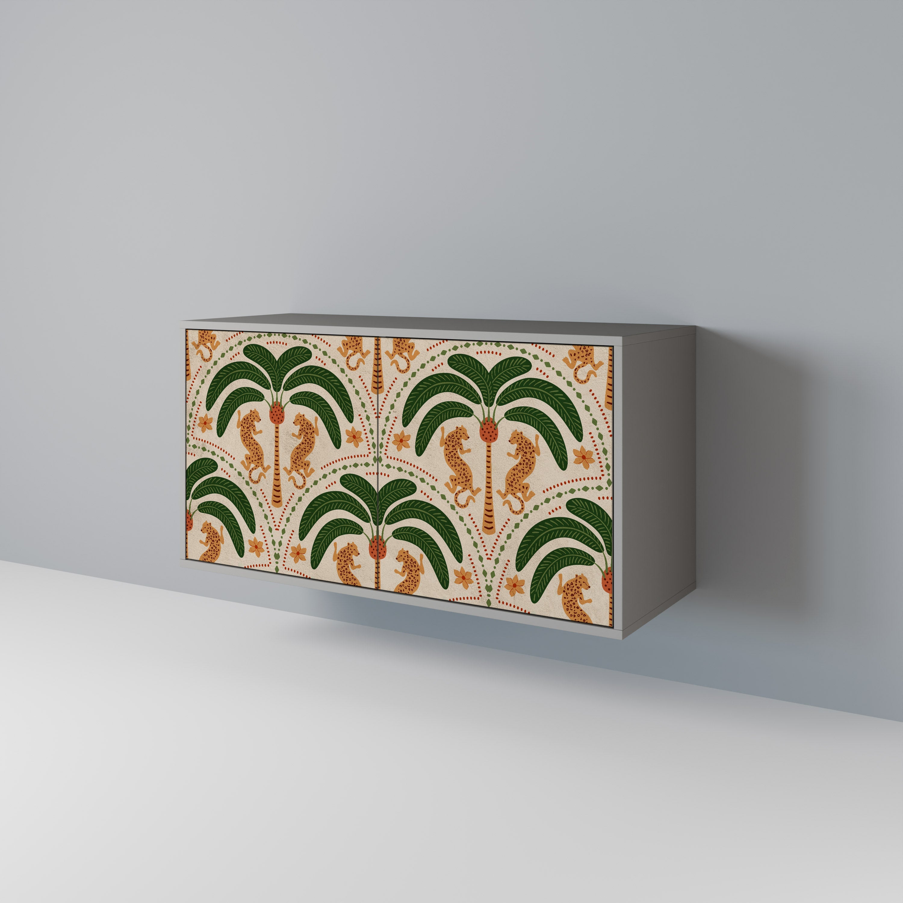 DANCING PREDATORS 2-Door Sideboard in Grey Finish