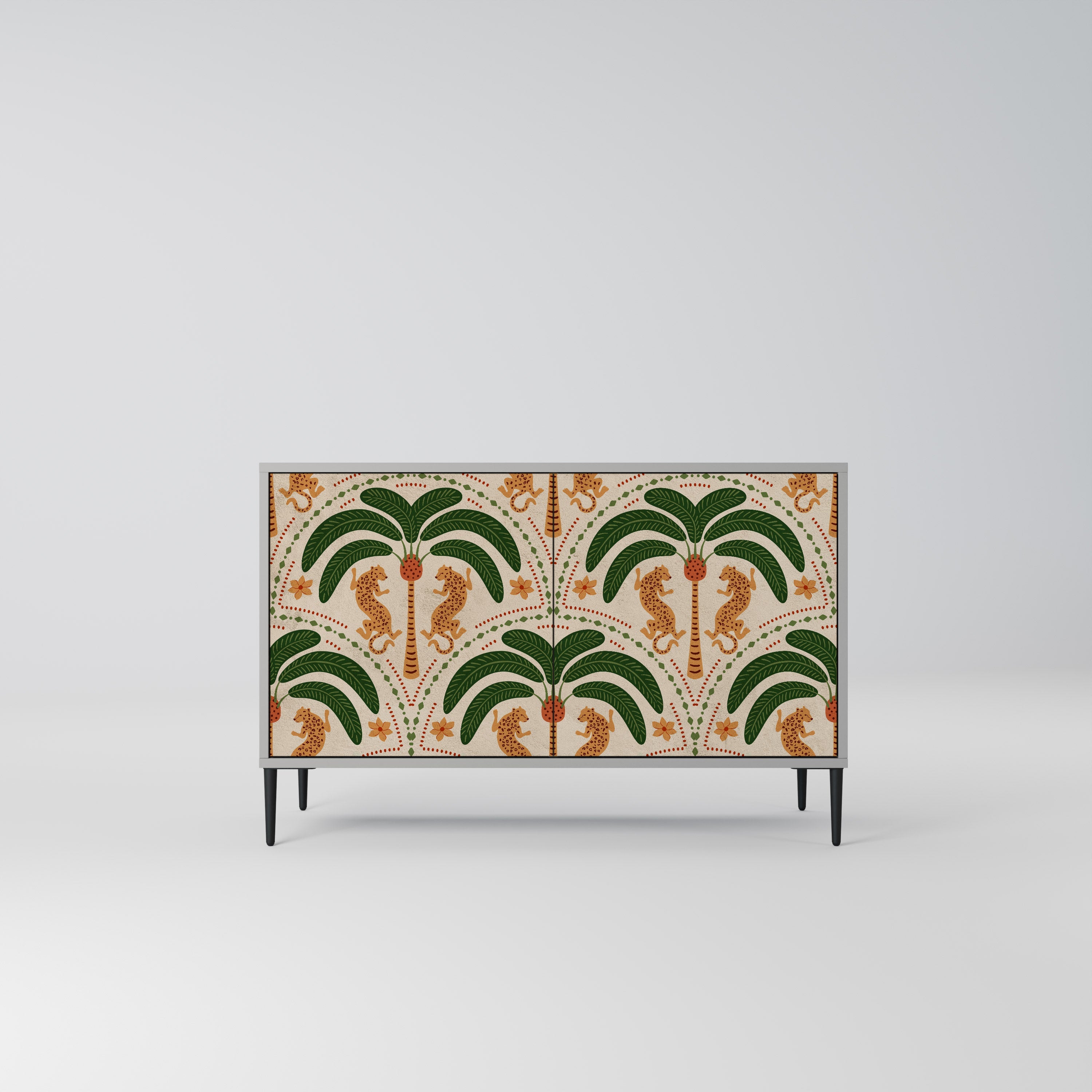 DANCING PREDATORS 2-Door Sideboard in Grey Finish