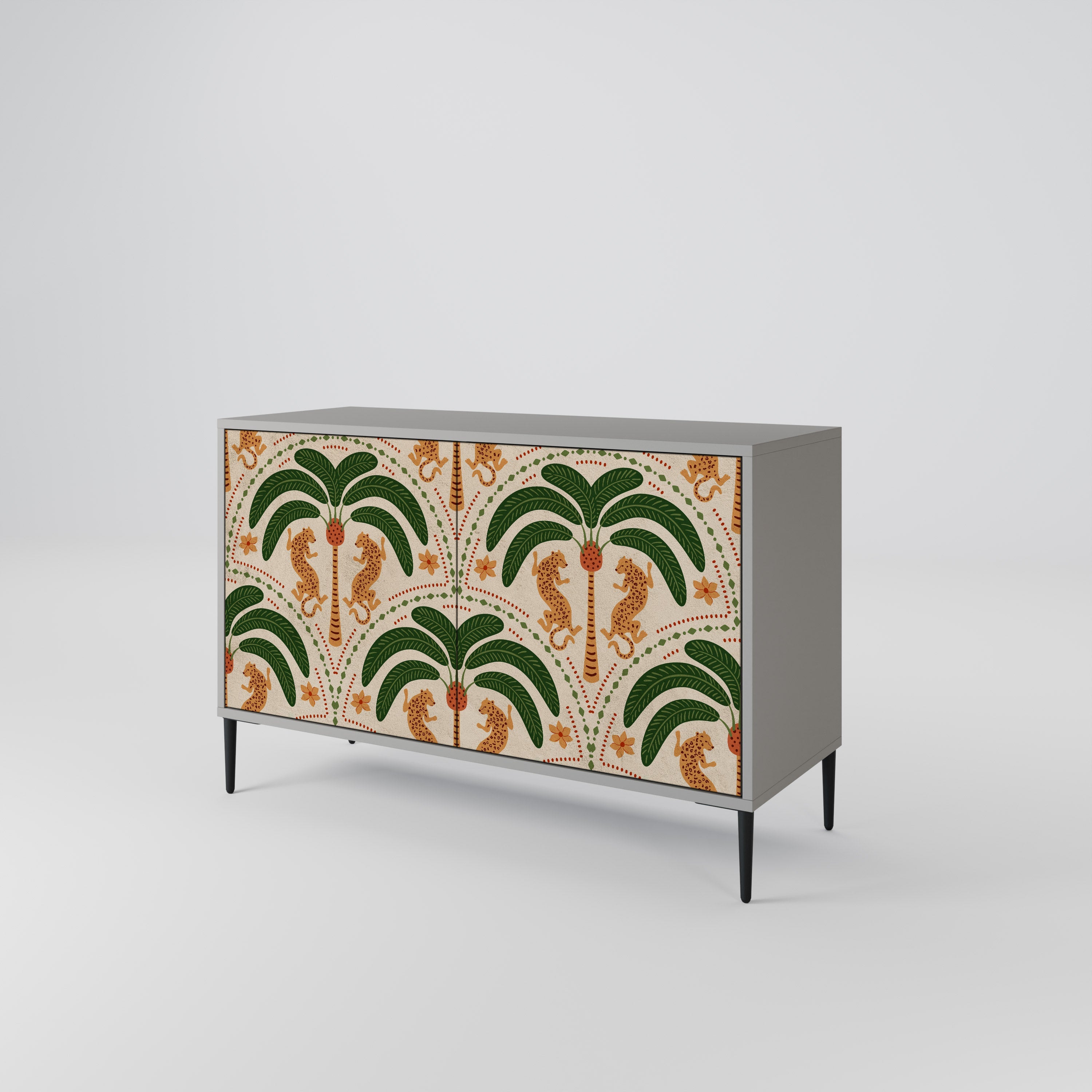 DANCING PREDATORS 2-Door Sideboard in Grey Finish