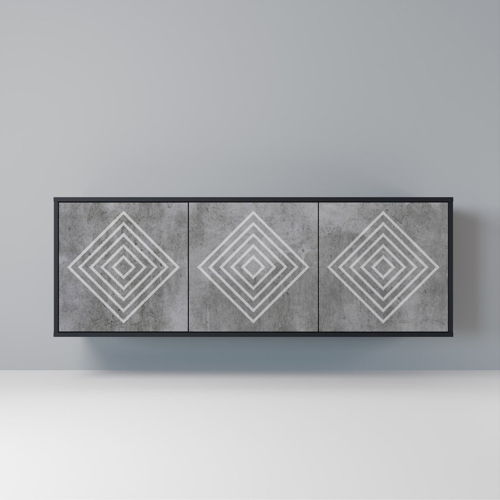 Buffet 3 portes POLYGONAL ARTISTRY en finition noire