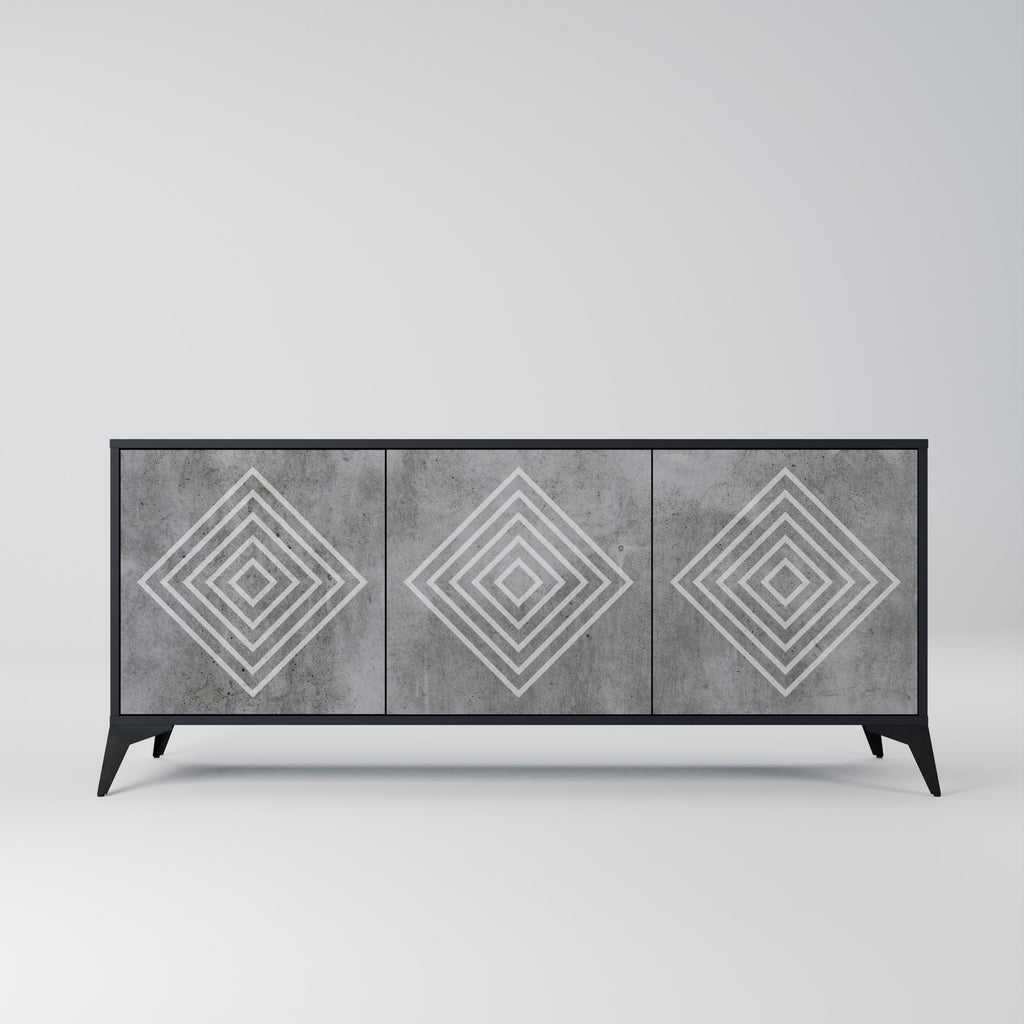 Buffet 3 portes POLYGONAL ARTISTRY en finition noire