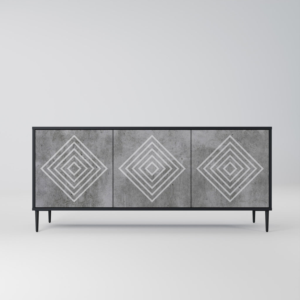 Buffet 3 portes POLYGONAL ARTISTRY en finition noire
