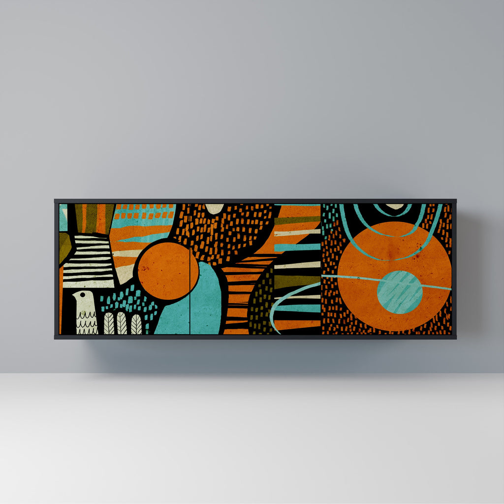 Buffet 3 portes GEODE GLIMMER finition noire