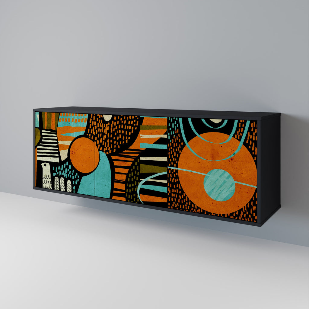 Buffet 3 portes GEODE GLIMMER finition noire