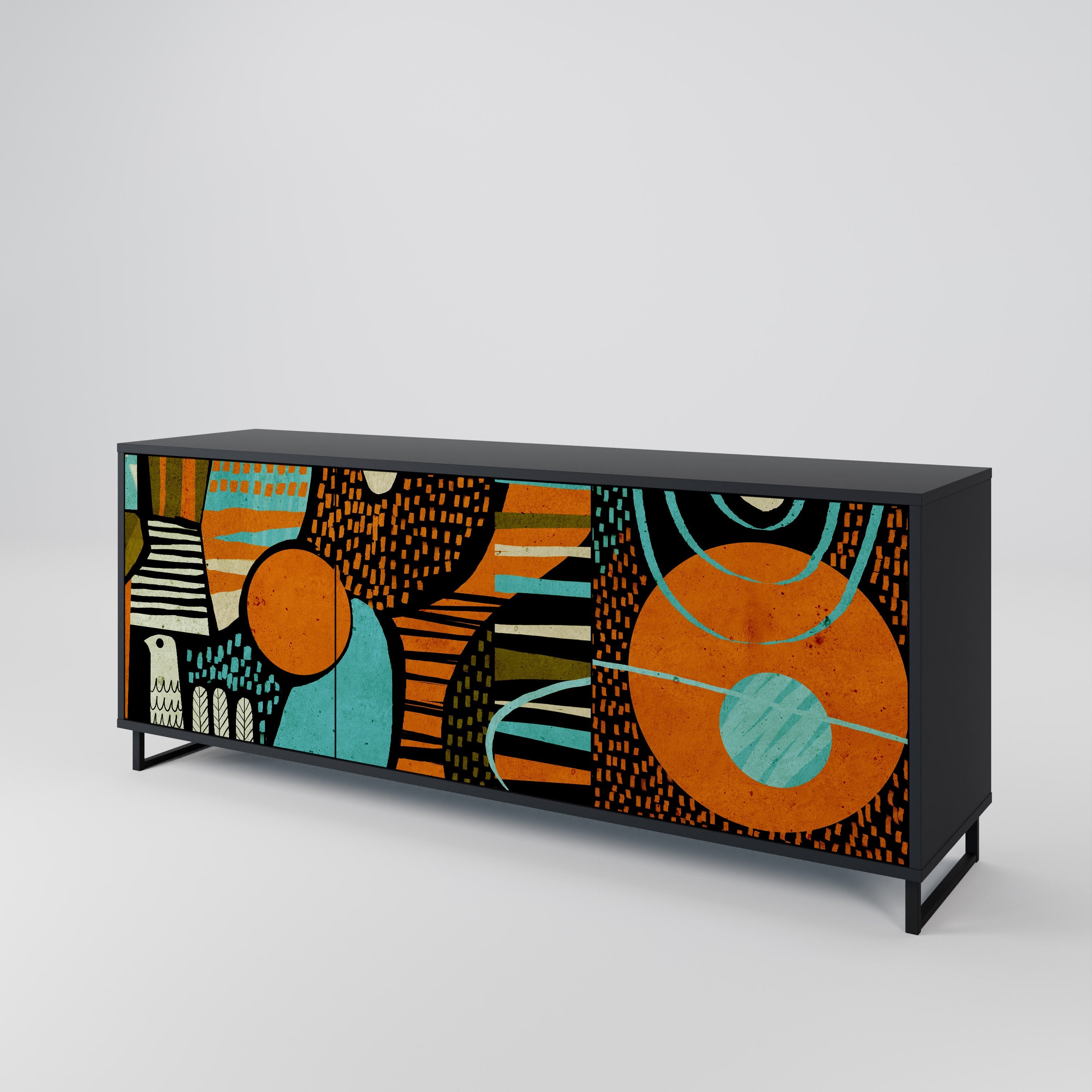 Buffet 3 portes GEODE GLIMMER finition noire