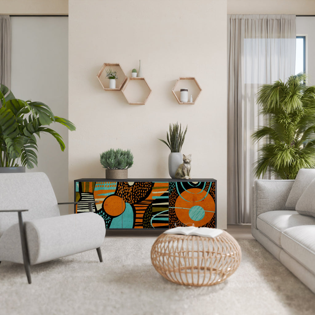 Buffet 3 portes GEODE GLIMMER finition noire