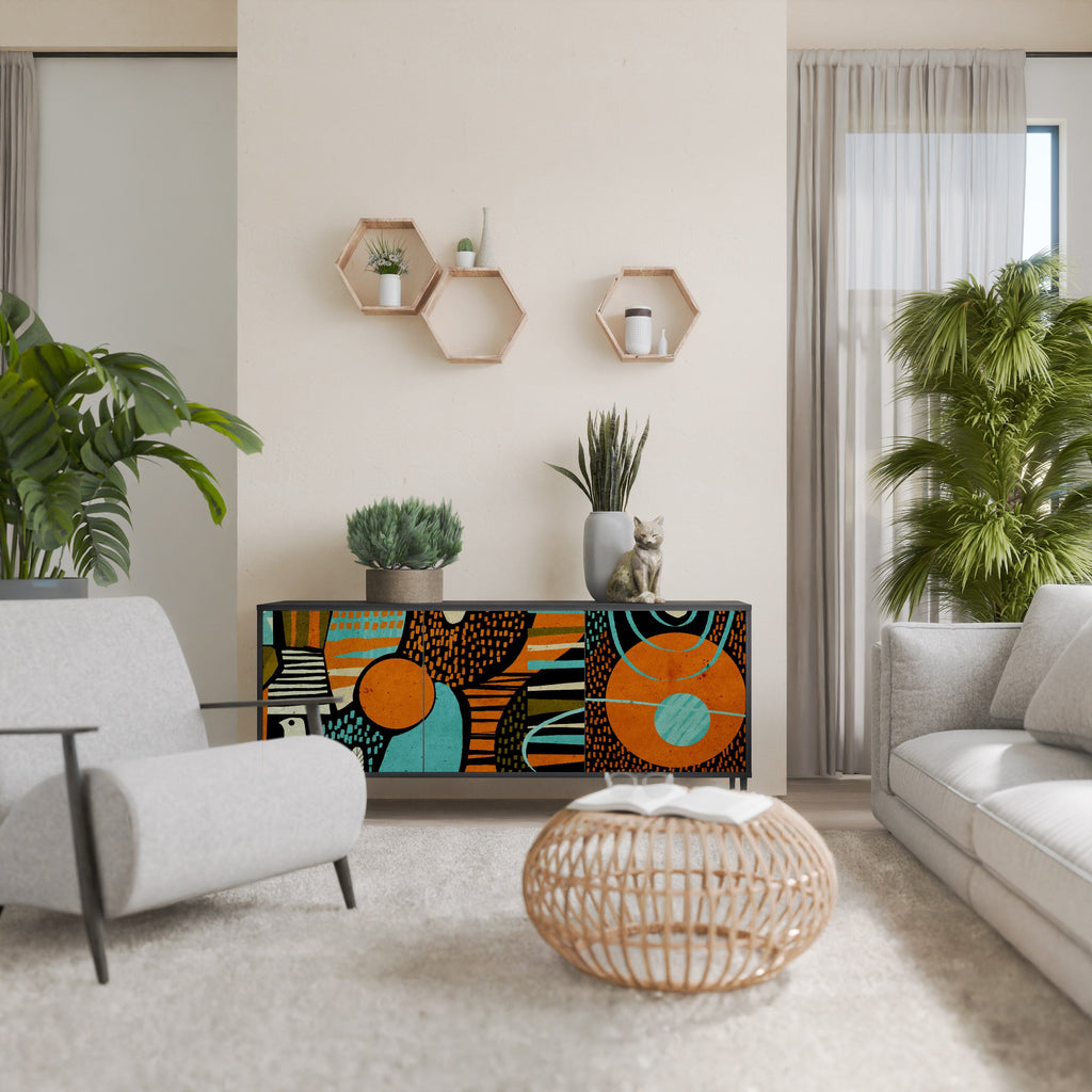 Buffet 3 portes GEODE GLIMMER finition noire